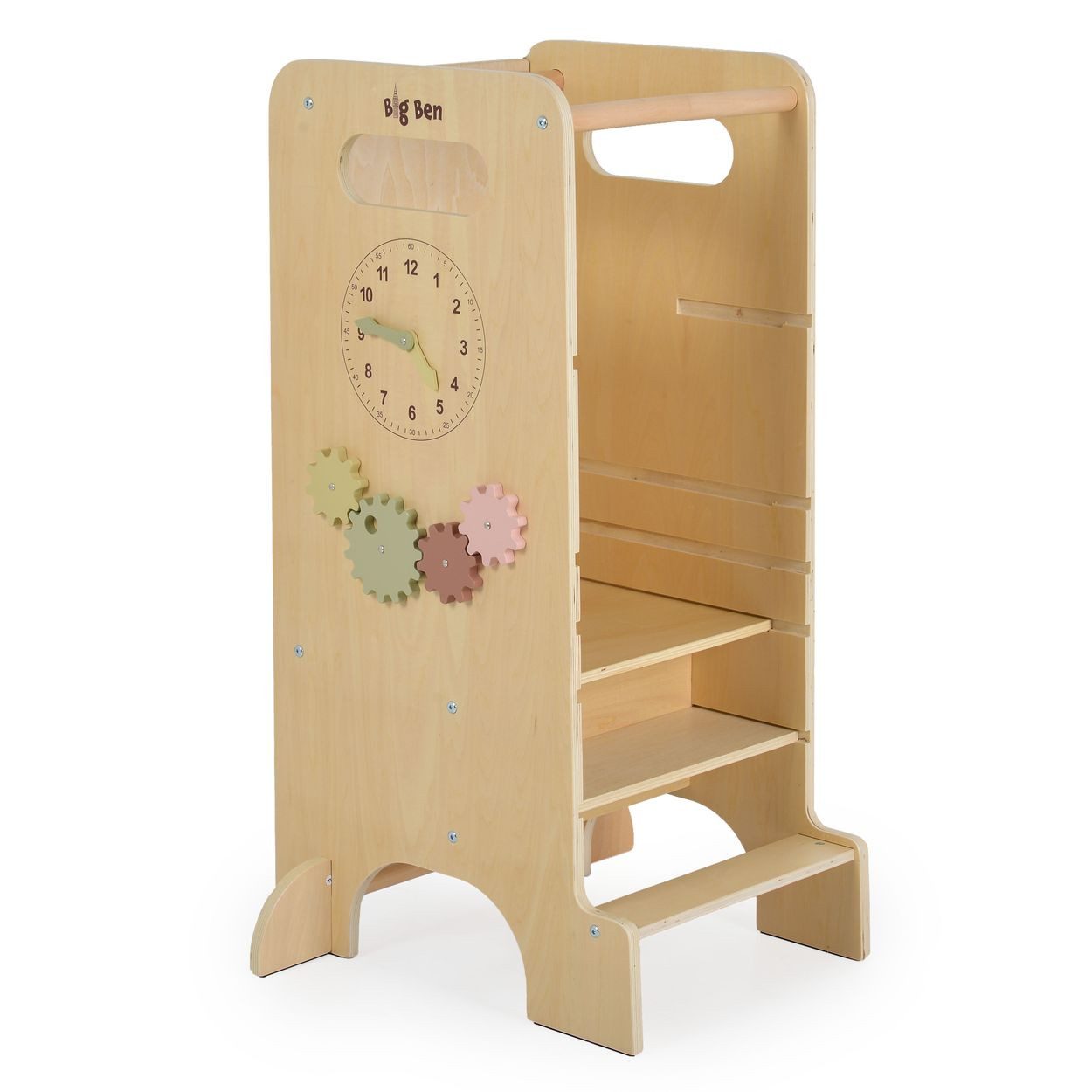 Moni Stehhilfe Kinder Lernturm 4 in 1 Big Ben, Rutsche Tafel Hochstuhl Uhra günstig online kaufen