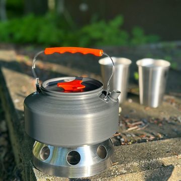 Intirilife Wasser-/Teekocher, Camping Wasserkocher Outdoor Kochkessel aus Aluminium