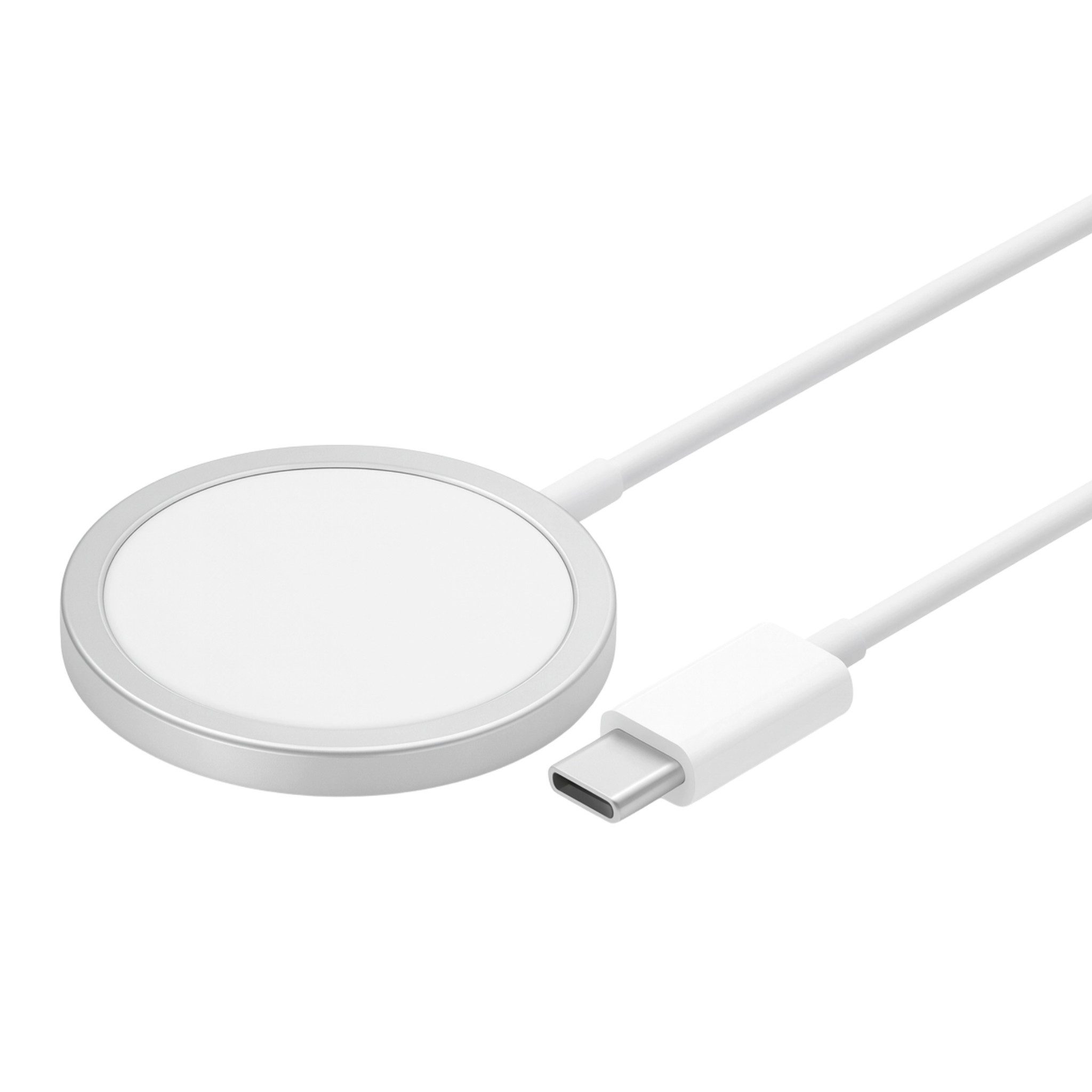 Firelia MagSafe Ladegerät 15W USB-C Smartphone-Ladegerät (Induktive Ladefunktion für iPhone, 1 Meter, Weiß)