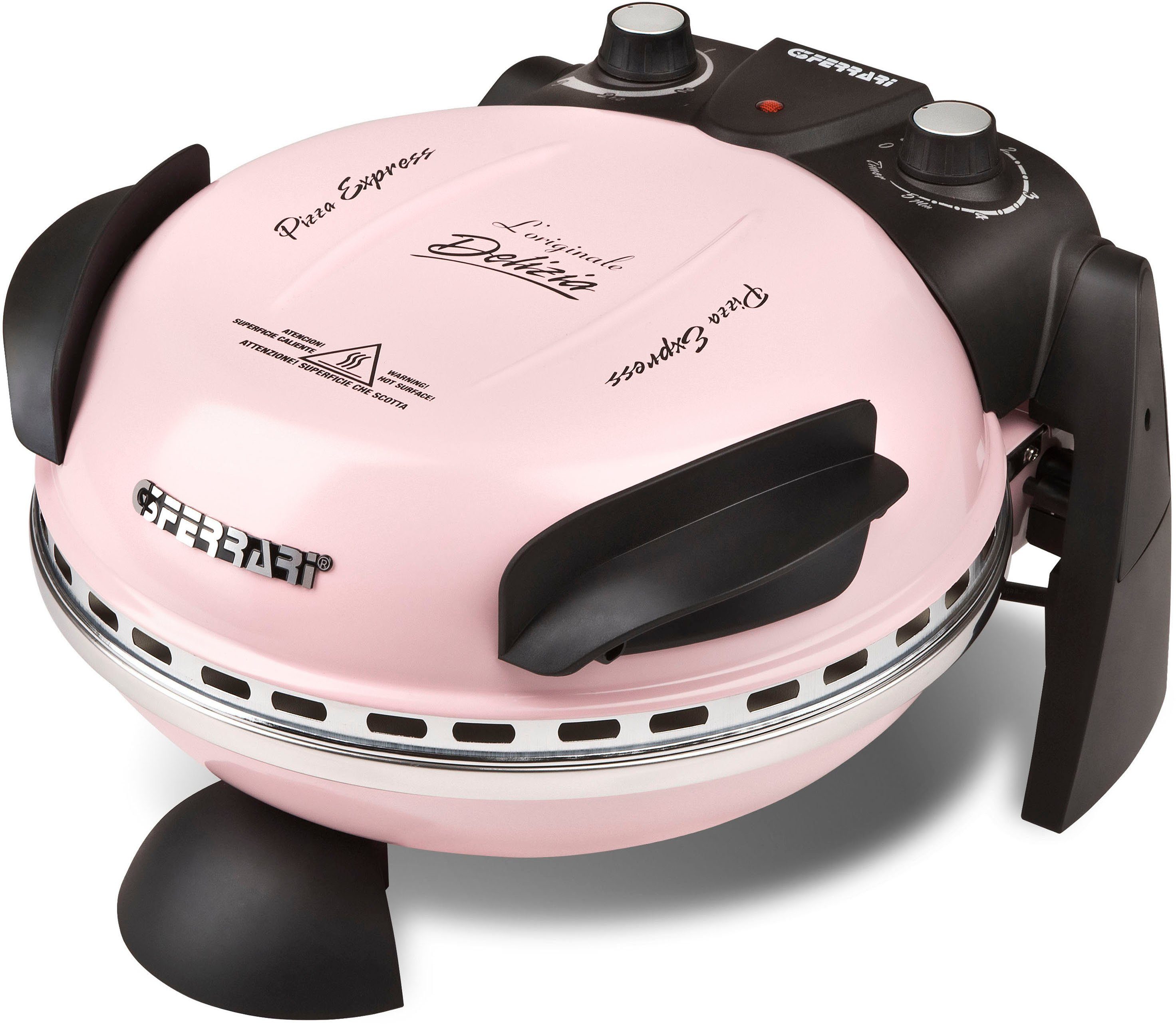 G3 Ferrari Pizzaofen Delizia G1000616 Limited Edition Icy Pink bis 400 °C mit Pizzastein, die Ikone unter den Pizzaöfen - inkl. Pizzaschaufel + Rezeptheft