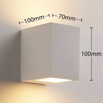 Lindby Wandleuchte Jannes, dimmbar, Leuchtmittel nicht inklusive, Modern, Gips, weiß, 1 flammig, G9, Wandstrahler, Wandbeleuchtung