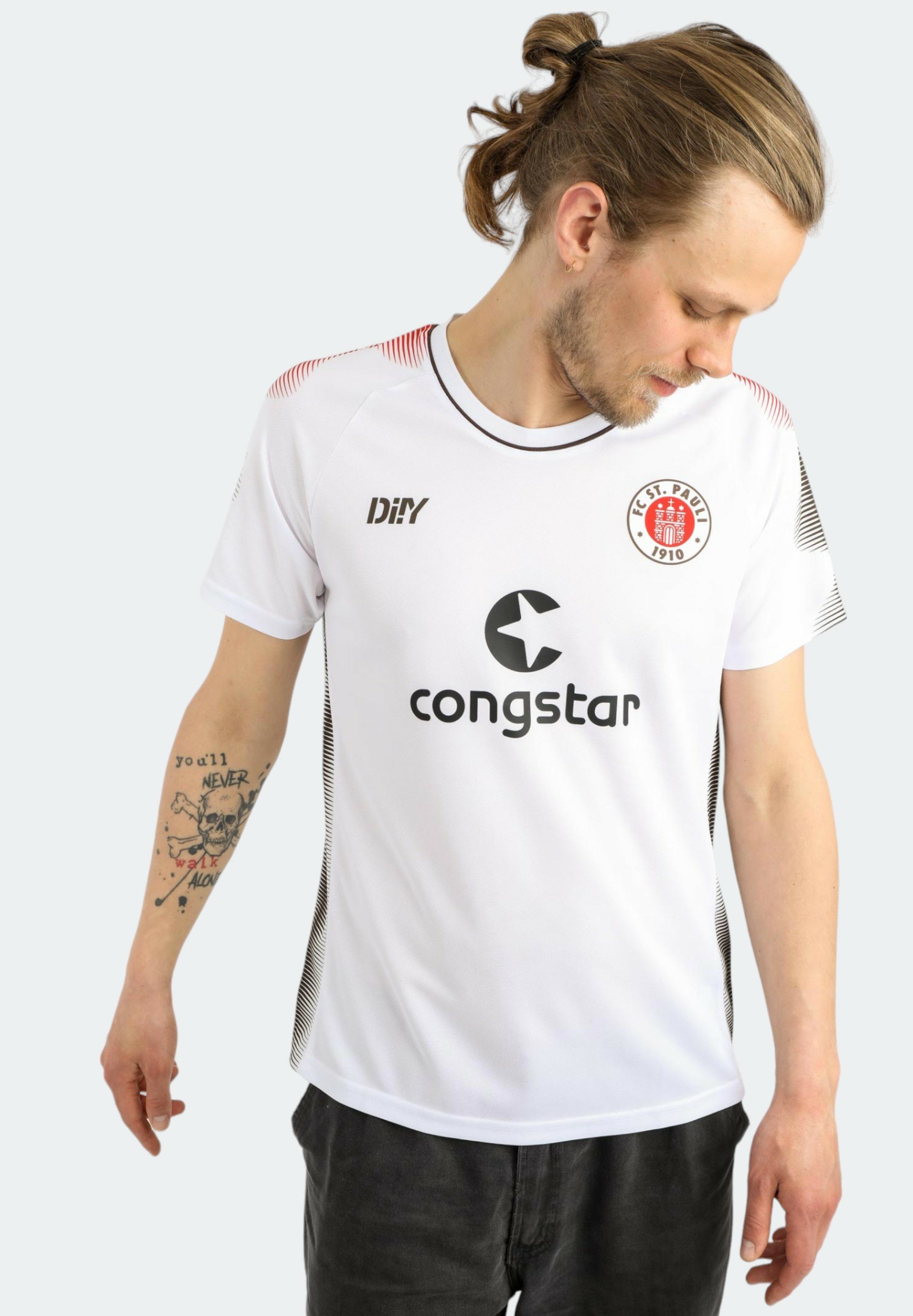 St. Pauli Fußballtrikot Auswärts Tailliert Shirt mit Druck