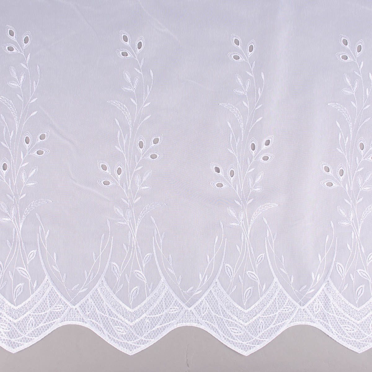 SCHÖNER LEBEN. Vorhang Gardinenstoff Meterware Gardinenstores Stickerei Voile weiß 175cm, leicht perforiert, Stickerei/Stickstoff, bestickt,pflegeleicht