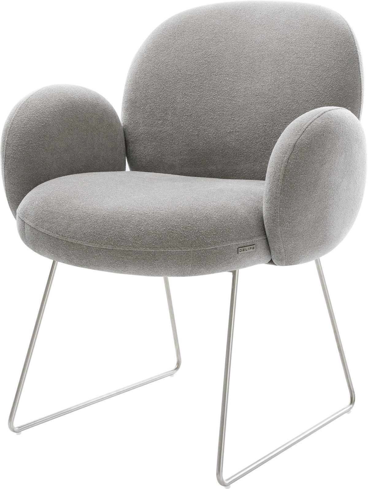DELIFE Polsterstuhl Nube-Flex, mit Armlehnen Kufengestell günstig online kaufen