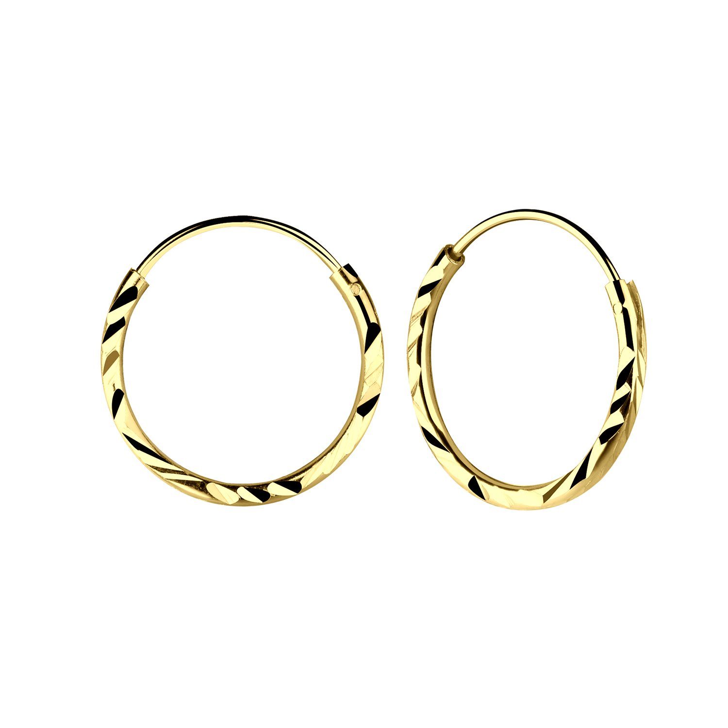 ALEXANDER YORK Paar Creolen Diamantschliff in Gold (16 mm), 2-tlg., 925 Ste günstig online kaufen
