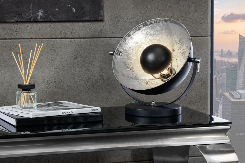 riess-ambiente Tischleuchte STUDIO 40cm schwarz / silber, ohne Leuchtmittel, Industrial