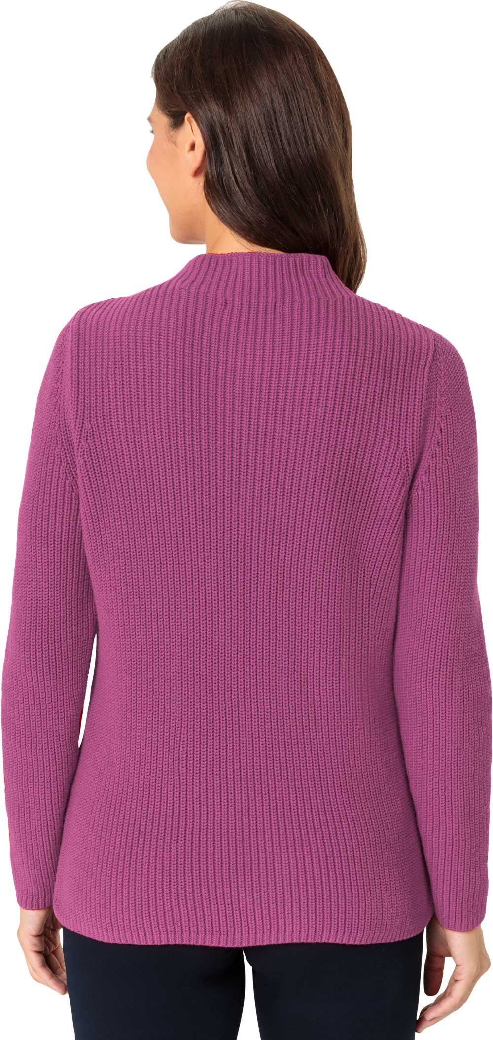 Emilia Parker Stehkragenpullover mit effektvollem Patentstrick