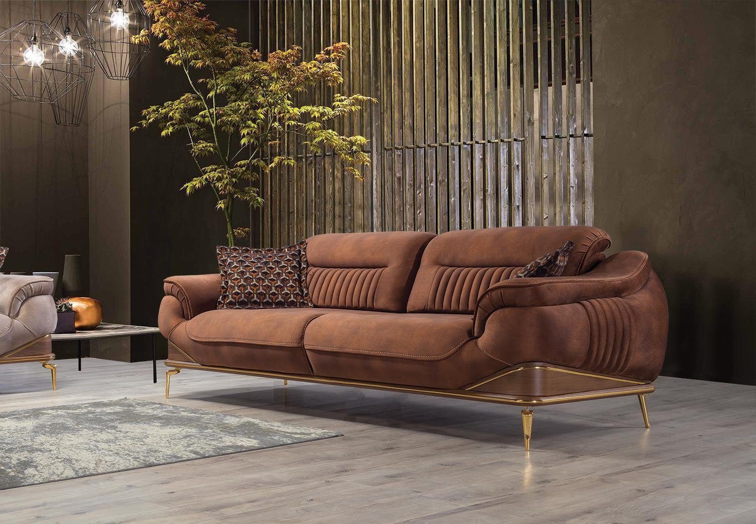 (2-St., Couch Sofagarnitur Dreisitzer Einrichtung, JVmoebel Sofa, Made Modern Sofa Luxus Europa Sessel Sessel), Wohnzimmer-Set in