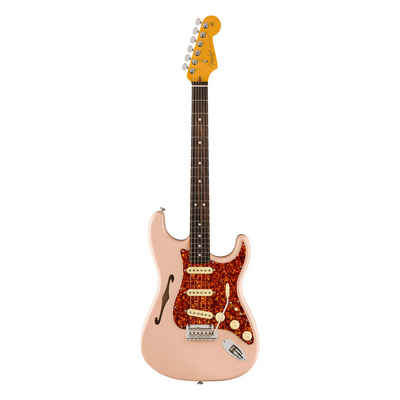 Fender E-Gitarre, American Professional II Stratocaster Thinline RW Transparent Shell