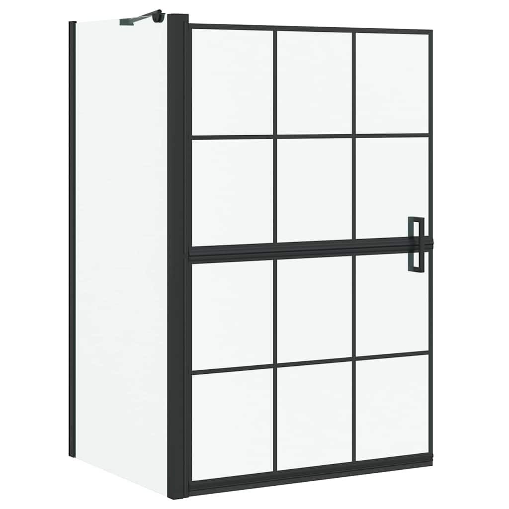 vidaXL Duschwand Bad-Duschschirm Schwarz und Transparent 80 x 68 x 128 cm, (1 tlg)