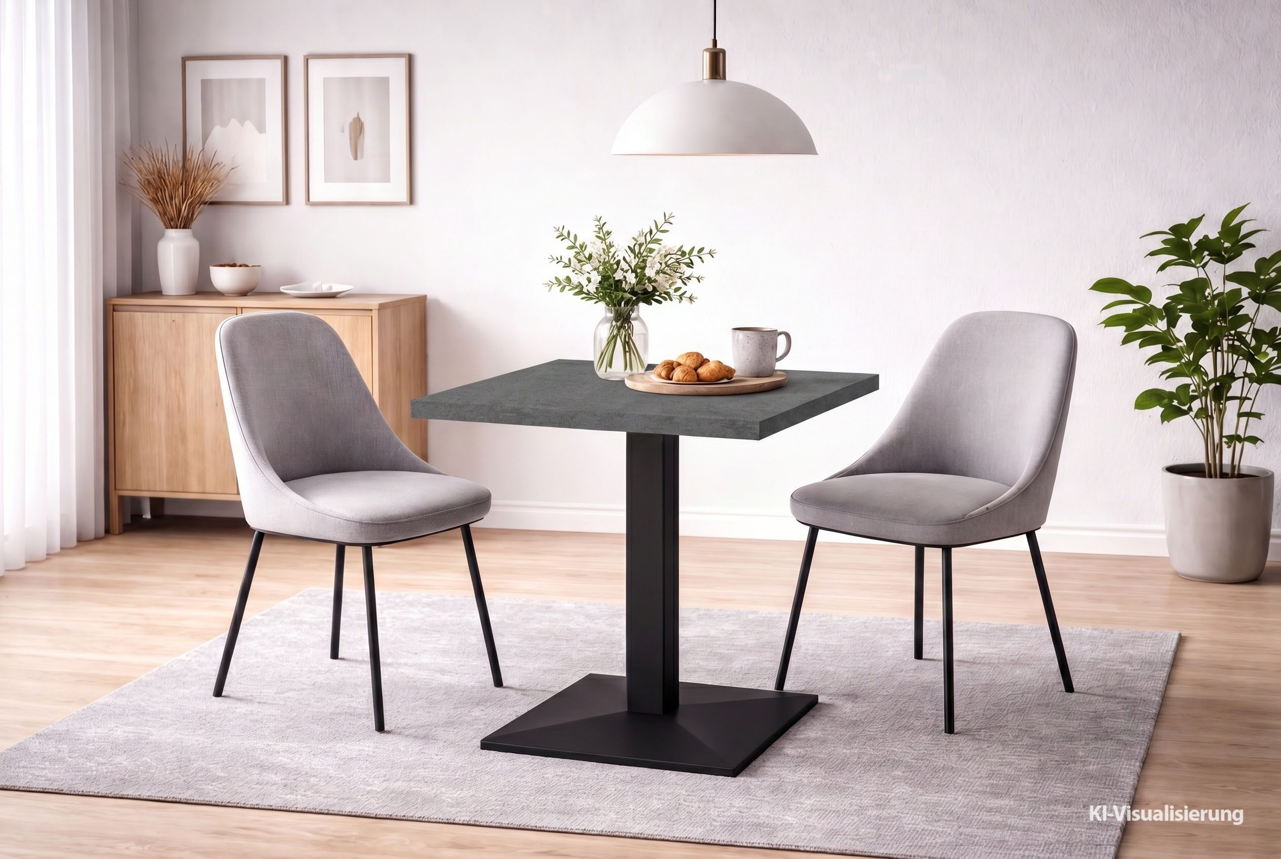 Mäusbacher Bistrotisch Big Bistro Metall, Quadrat-Säulengestell, eckige Platte BHT 70x75x70 cm