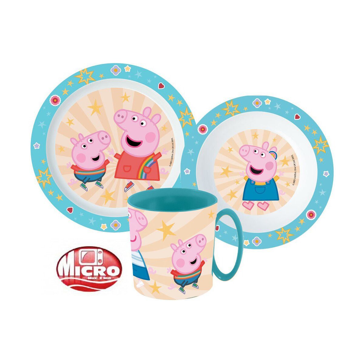 Peppa Pig Kindergeschirr-Set Peppa Wutz Kindness Essgeschirr Mikro Kunststoff 350ml