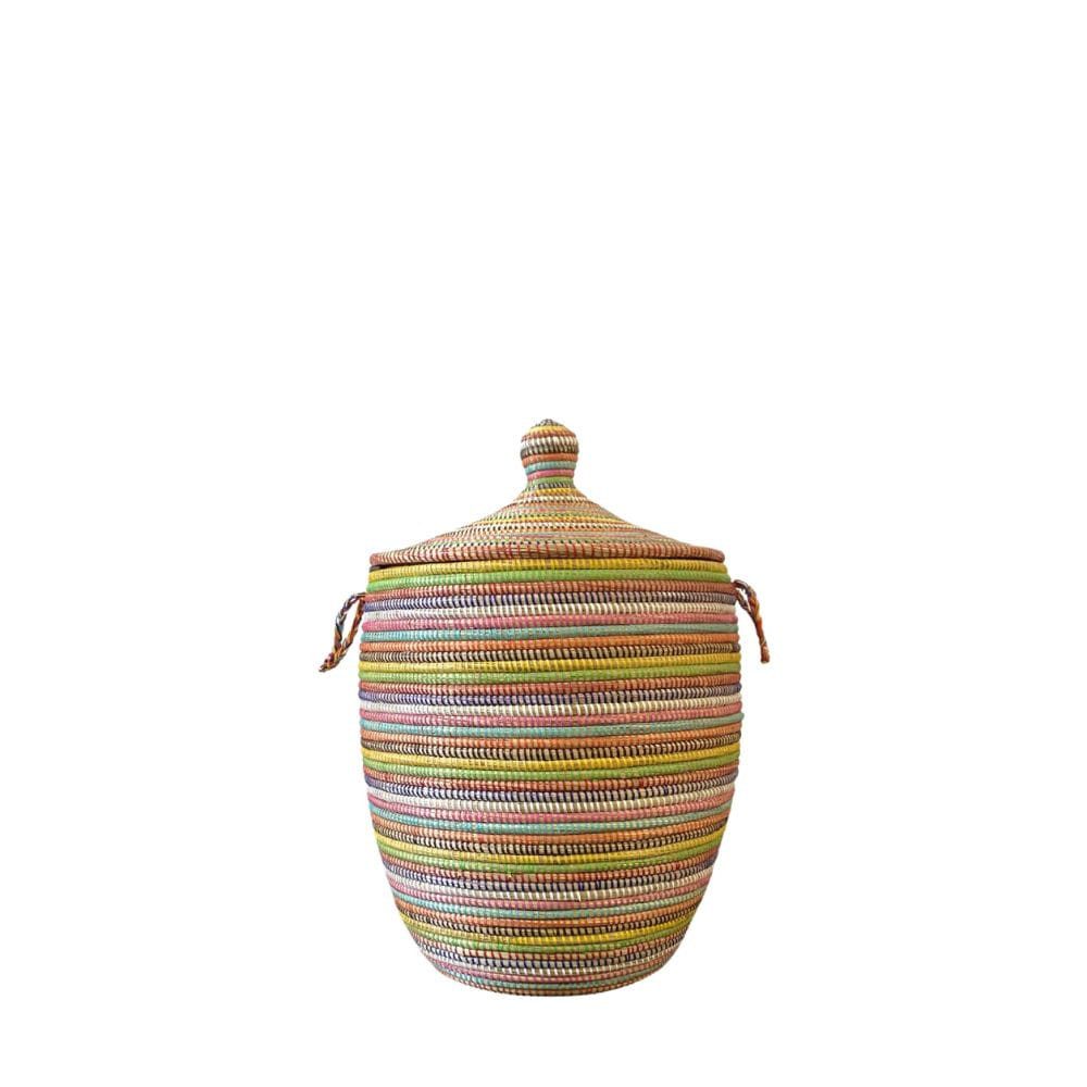 Wäschekorb Wäschekorb Senegal S - Stripes - Bunt, Handgeflochtener Wäscheko günstig online kaufen