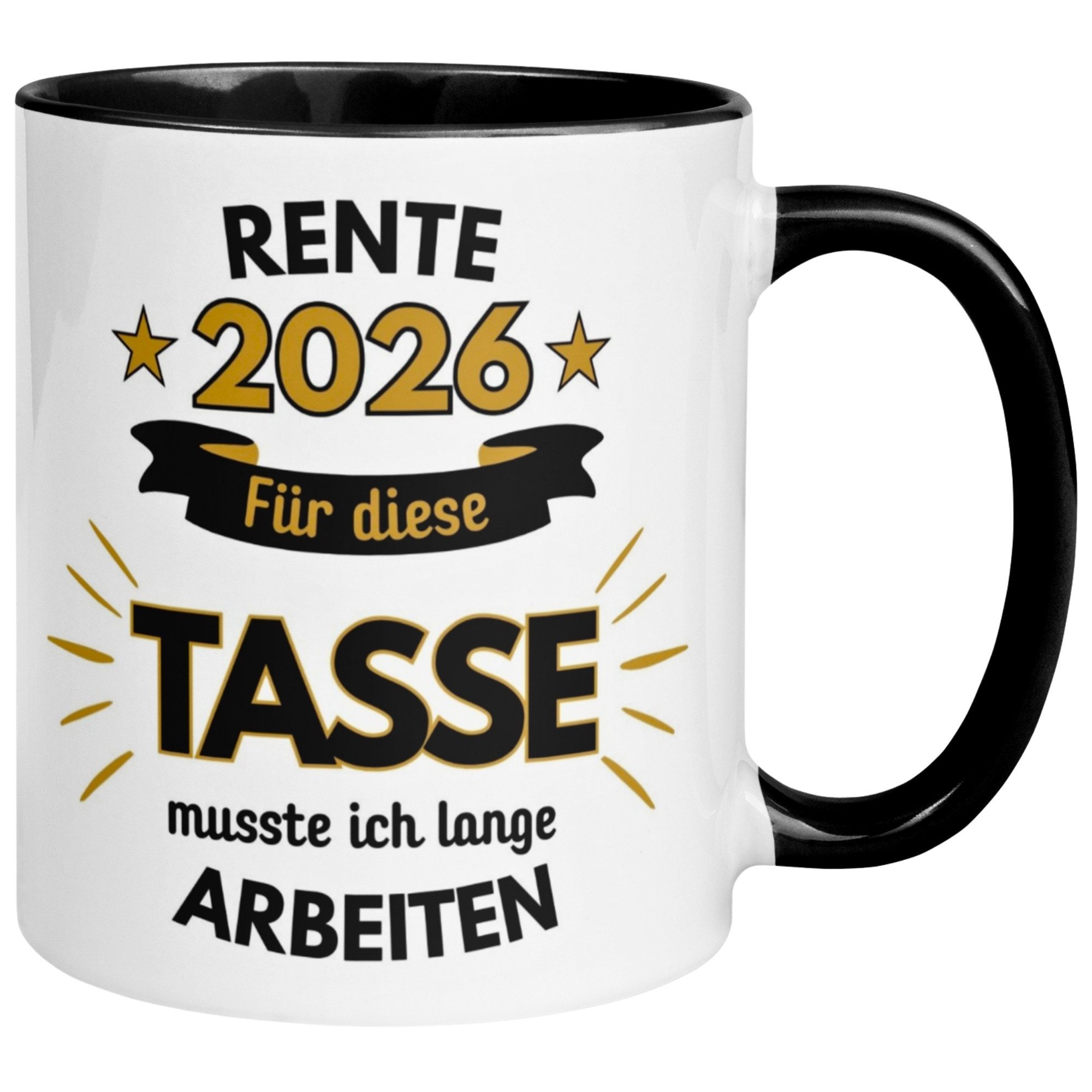 Momentals Tasse Rente – Dafür musste ich lange arbeiten – Renteneintritt Geschenk Mann, Gratis Versand · Links-&Rechtshänder · Spülmaschinenfest