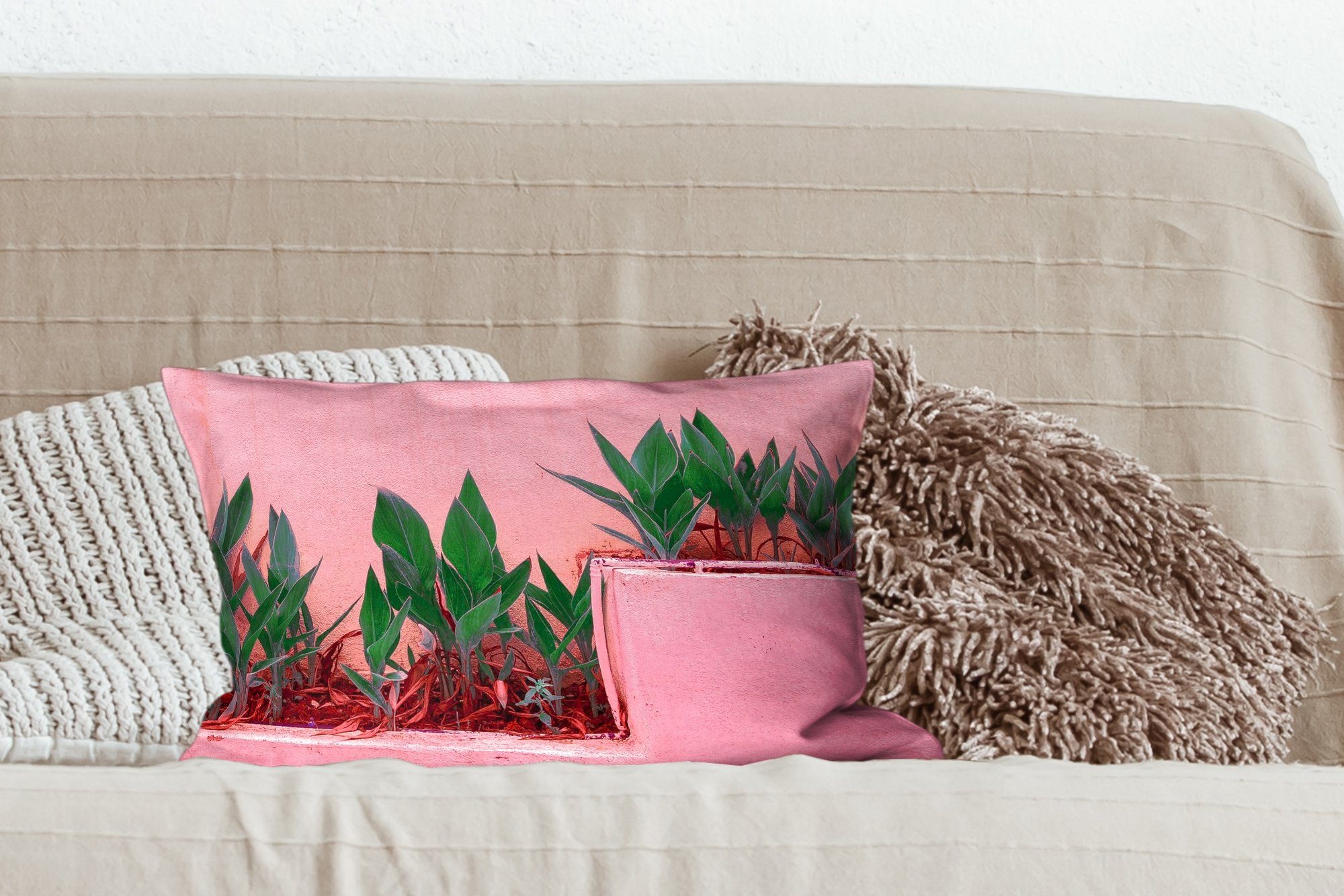 MuchoWow - Füllung, - Farbe, mit Wohzimmer Zierkissen, Dekoration, Pflanzen Dekokissen Sommer Dekokissen Schlafzimmer