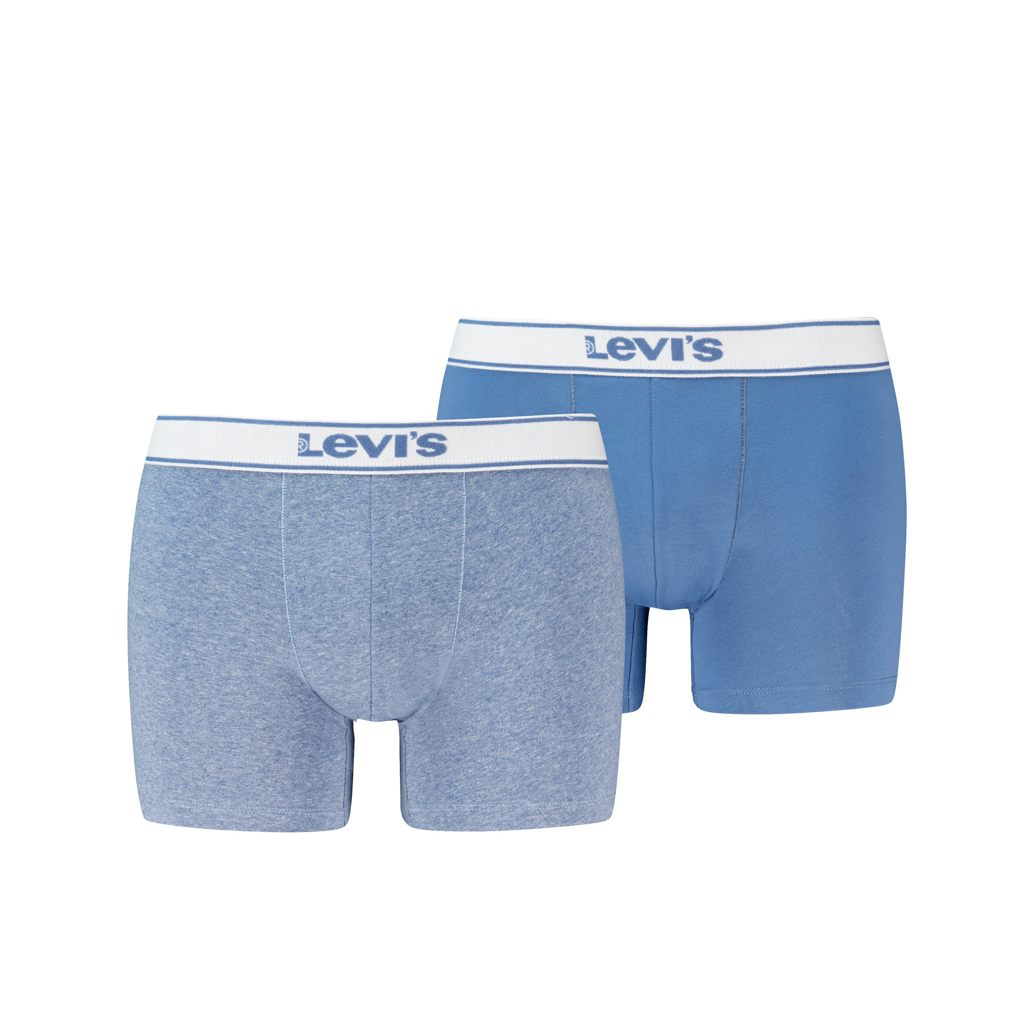 Levi's® Boxer LEVIS MEN VNTG HTR BOXER BRIEF 2P (2er Pack) ohne Eingriff, uni, meliert, Logo-Bund, elastisch