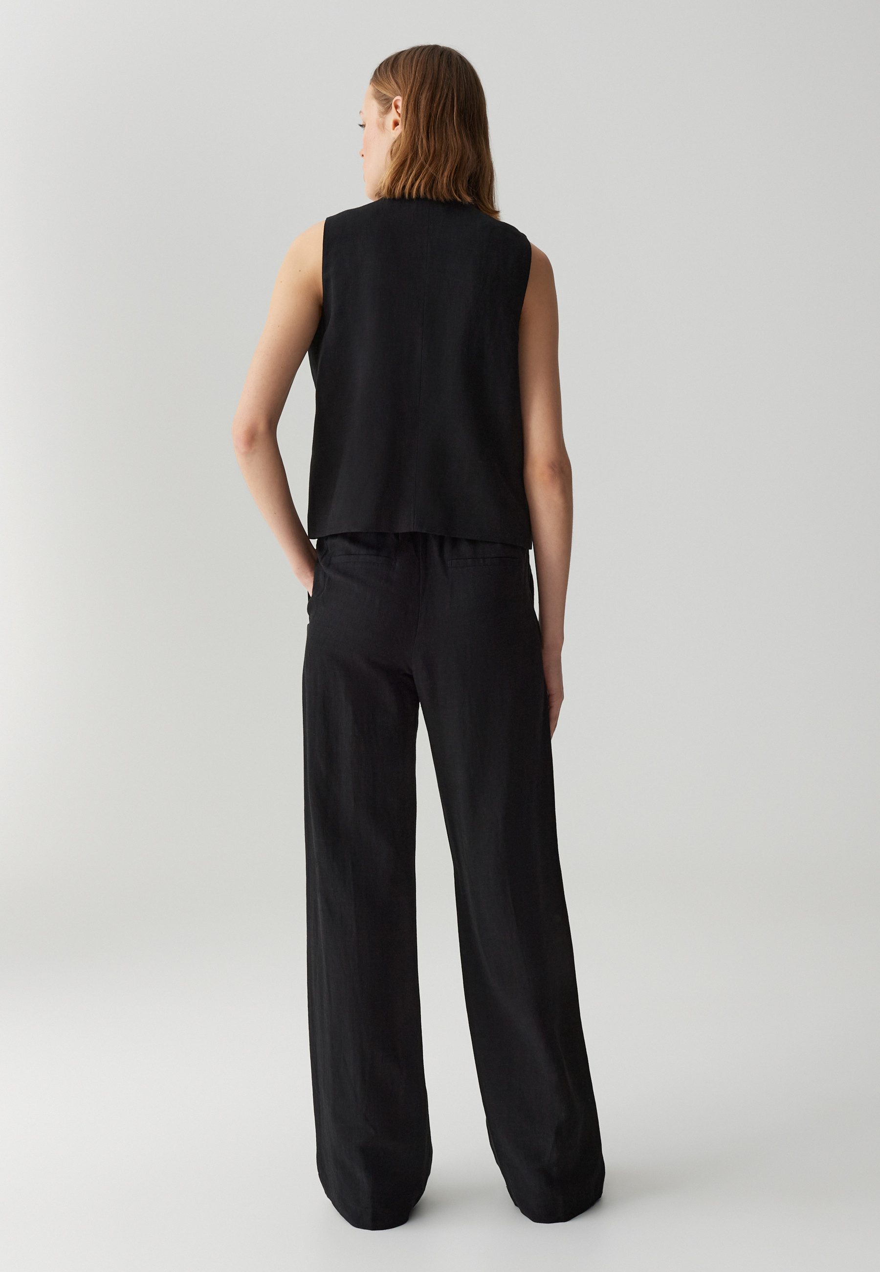 OPUS PANTS Anzugweste WRINA aus nachhaltigem Viskose Leinen Mix