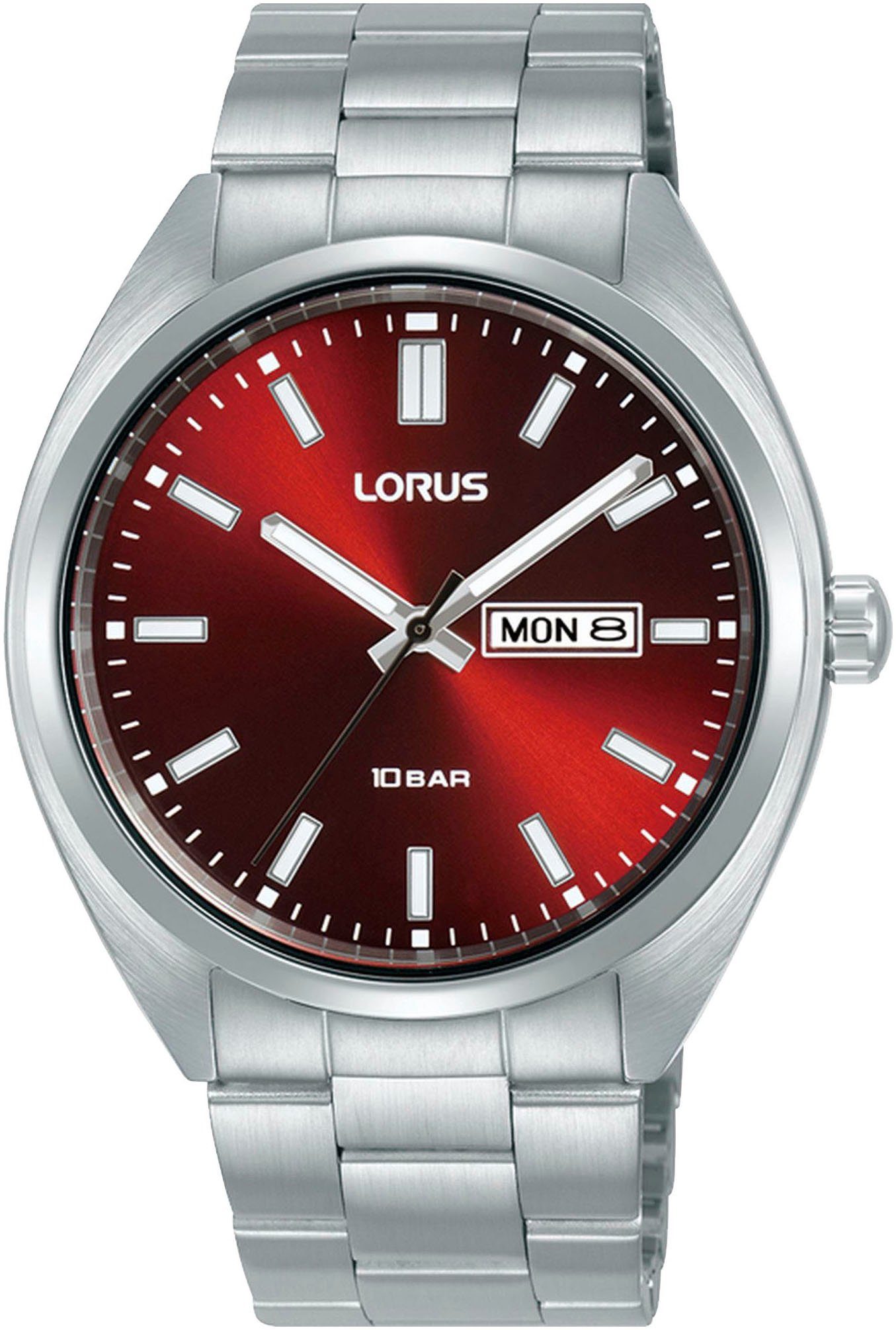 LORUS Quarzuhr RH369AX9, Armbanduhr,Damenuhr,Herrenuhr,Datum,bis10bar wasserd.,Edelstahlarmband