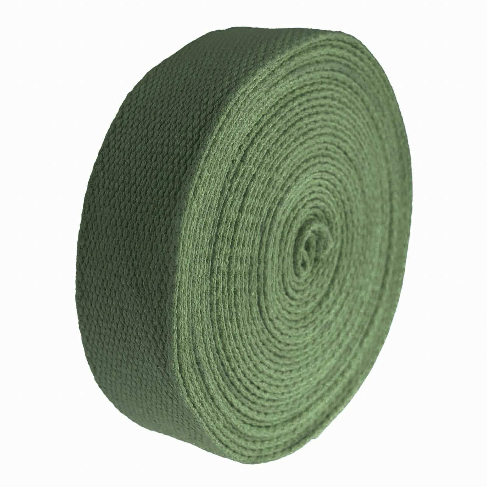 maDDma 5m Gurtband, 30mm, 2mm stark, 100% Baumwolle, Farbwahl Rollladengurt, hellkhaki