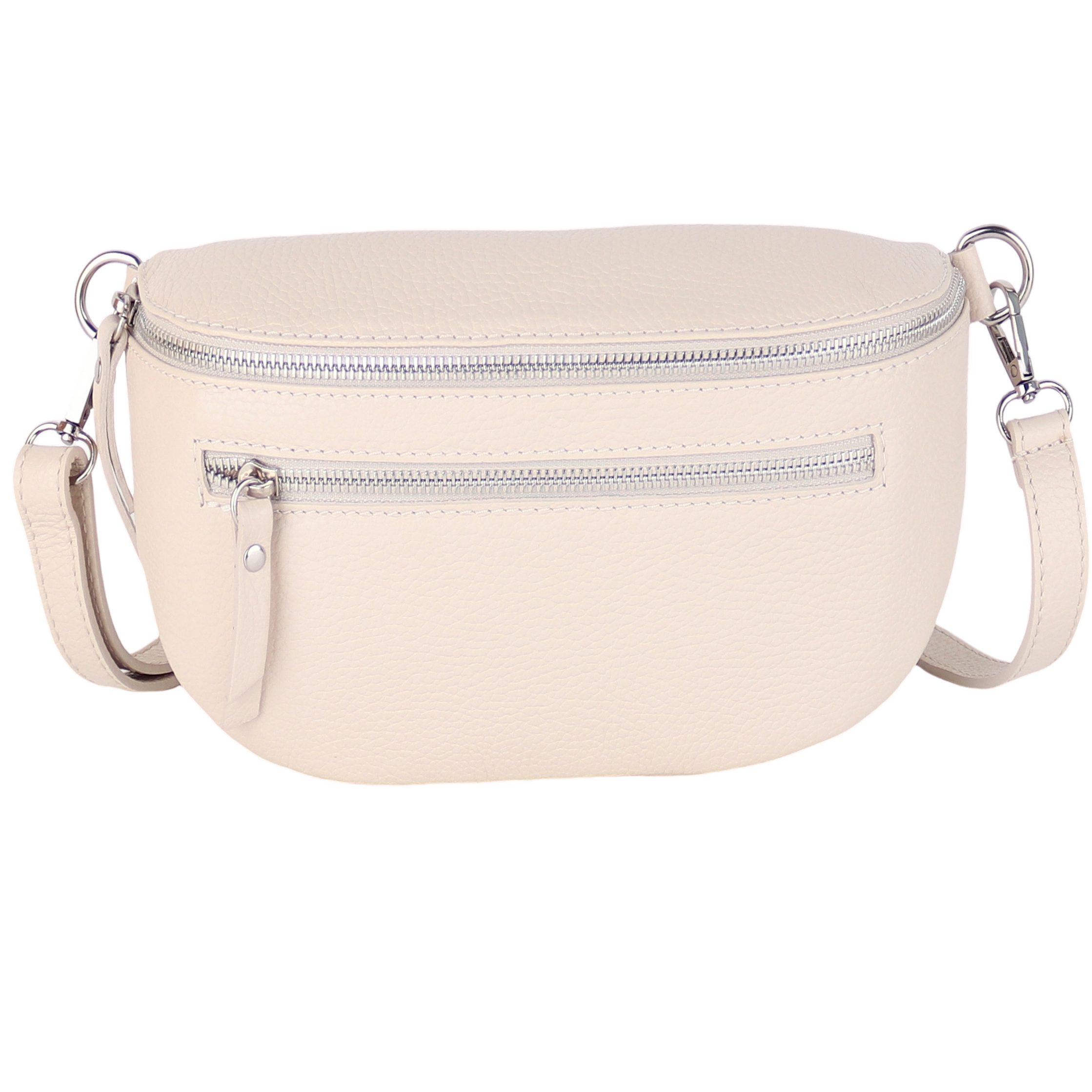 MIRROSI Bauchtasche Damen, Echtleder, Leder, Made in Italy, Umhängetasche, Brusttasche, (Schultertasche für jeden Anlass (1 Tasche & 1 Gurt), Mit zwei Reißverschlüssen), Crossbody Bag, verstellbaren Schulterriemen, Zwei Größen zur Auswahl