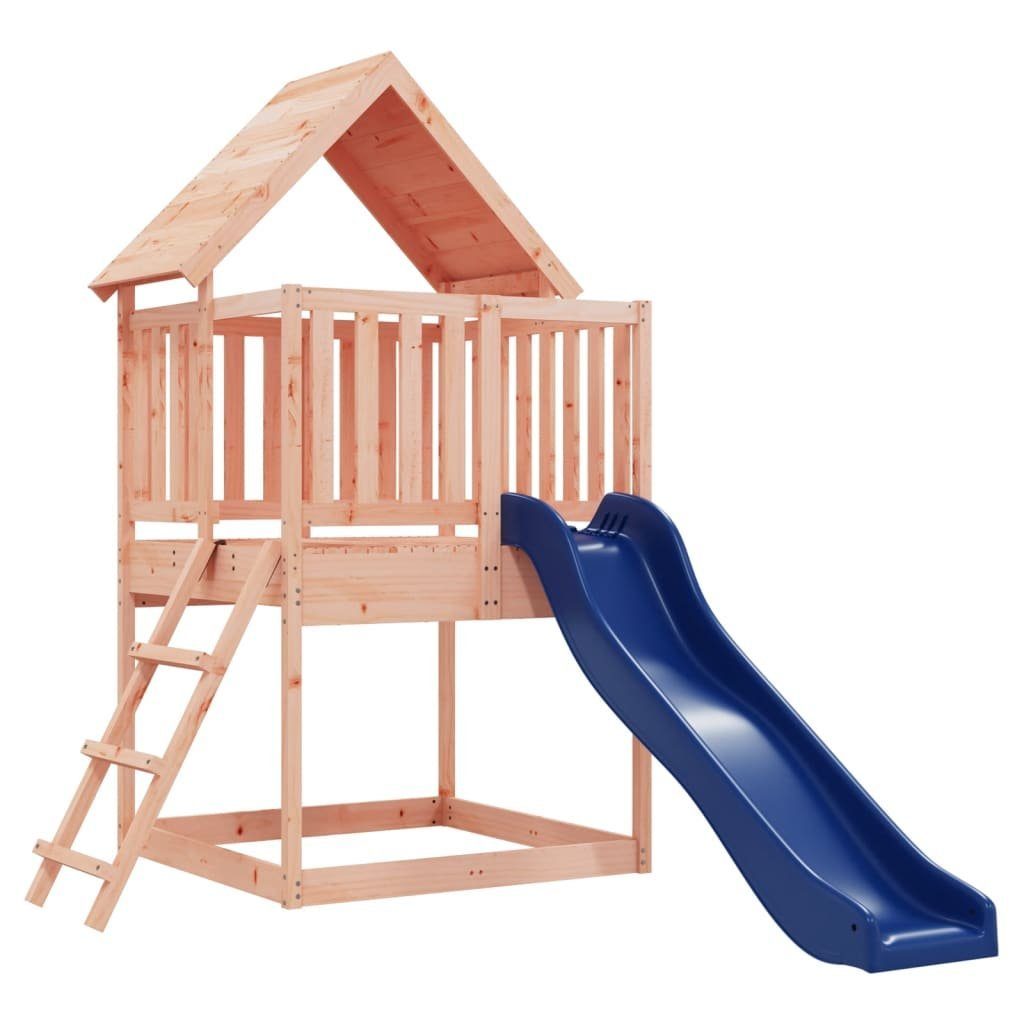 vidaXL Spielhaus Spielturm mit Leiter Rutsche Douglasie Massivholz und Kletterturm Kind