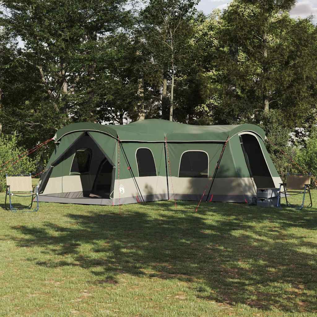 vidaXL Gruppenzelt Zelt für 16 Personen mit Dach Grün 680 x 510 x 210 cm, (1 tlg)