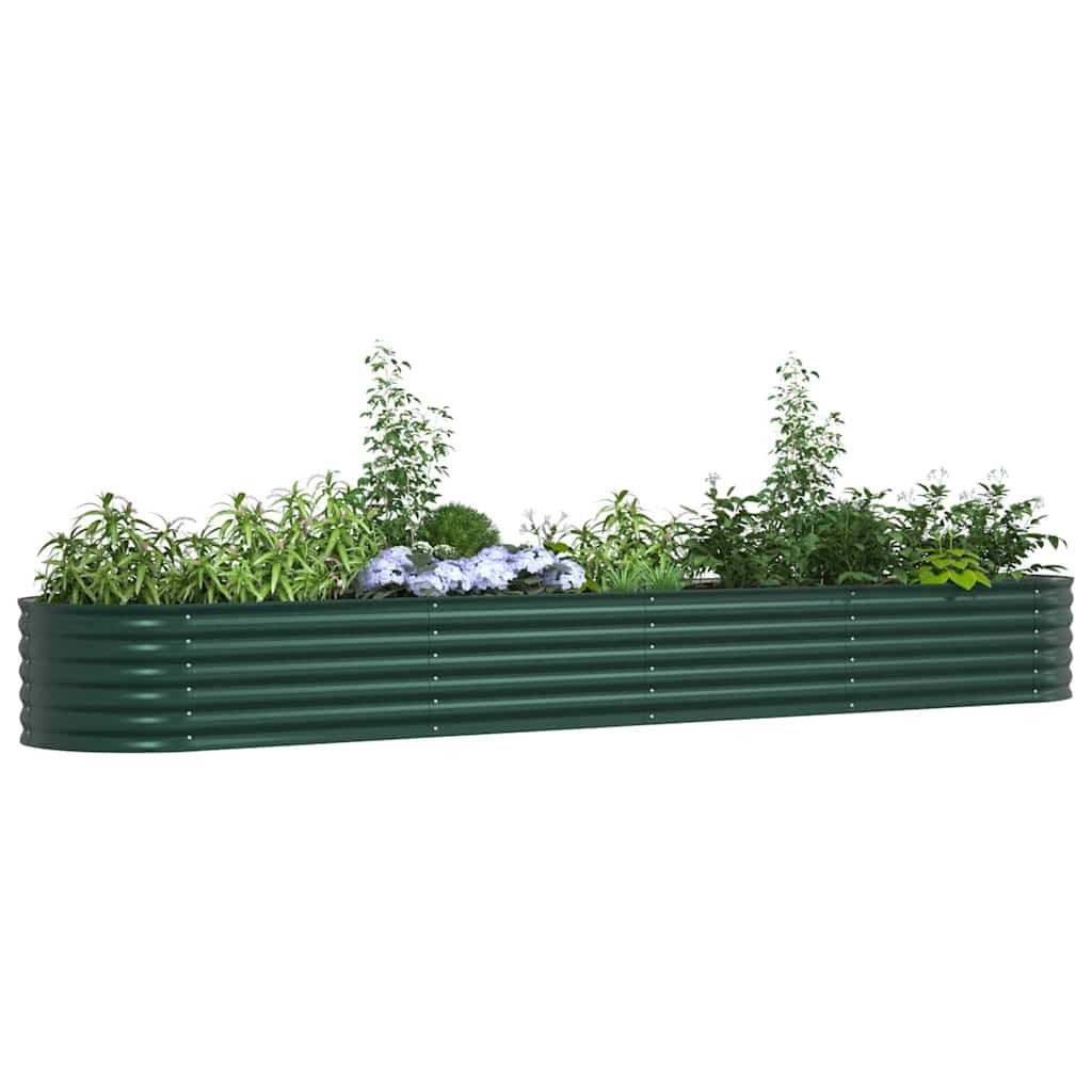 vidaXL Hochbeet Hochbeet Grün 400 x 80 x 44 cm Stahl (1 St)