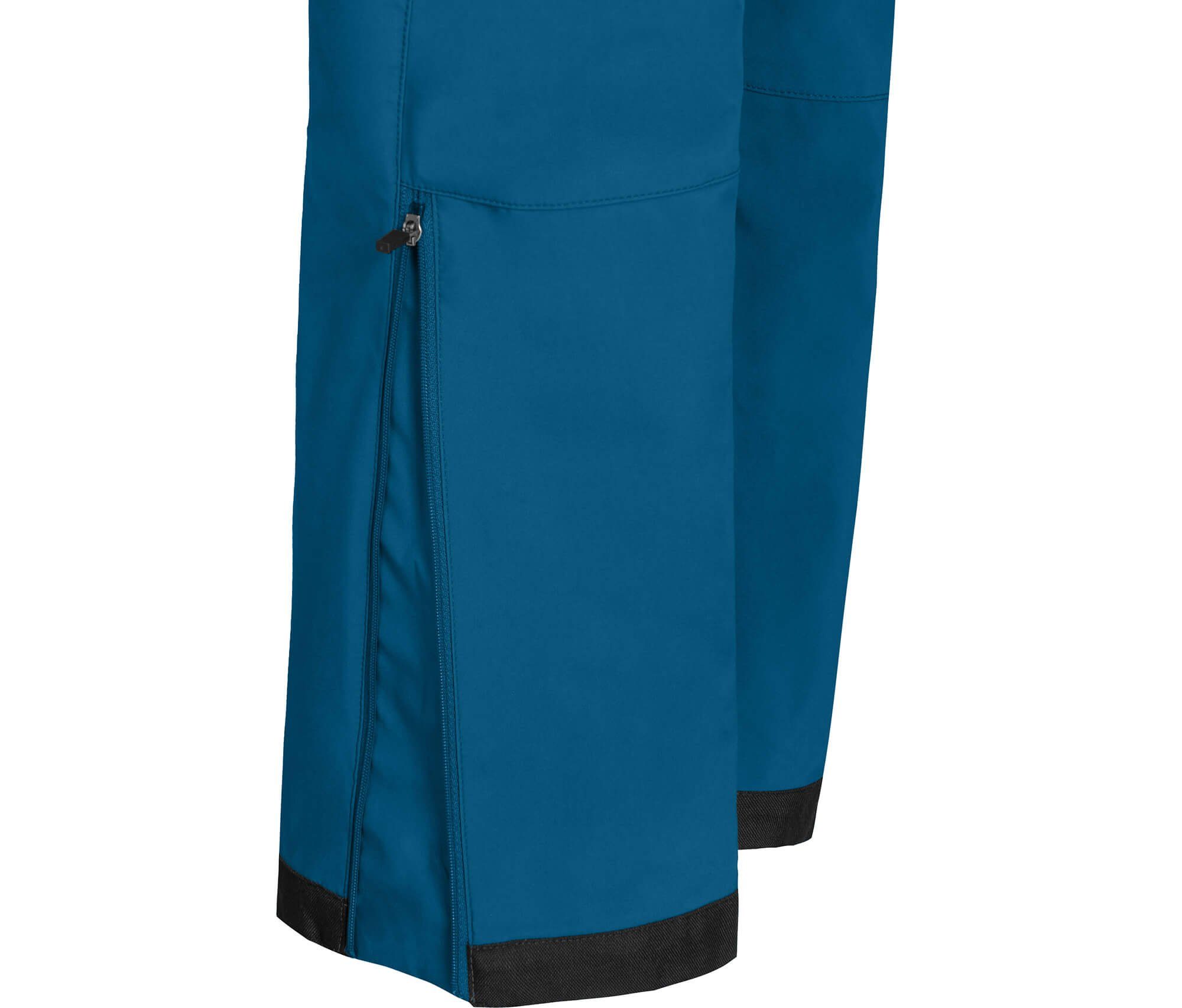 Zip-off-Hose blau Bergson TESSE Zipp-Off Damen Saphir Softshellhose, winddicht, strapazierfähig, Kurzgrößen,