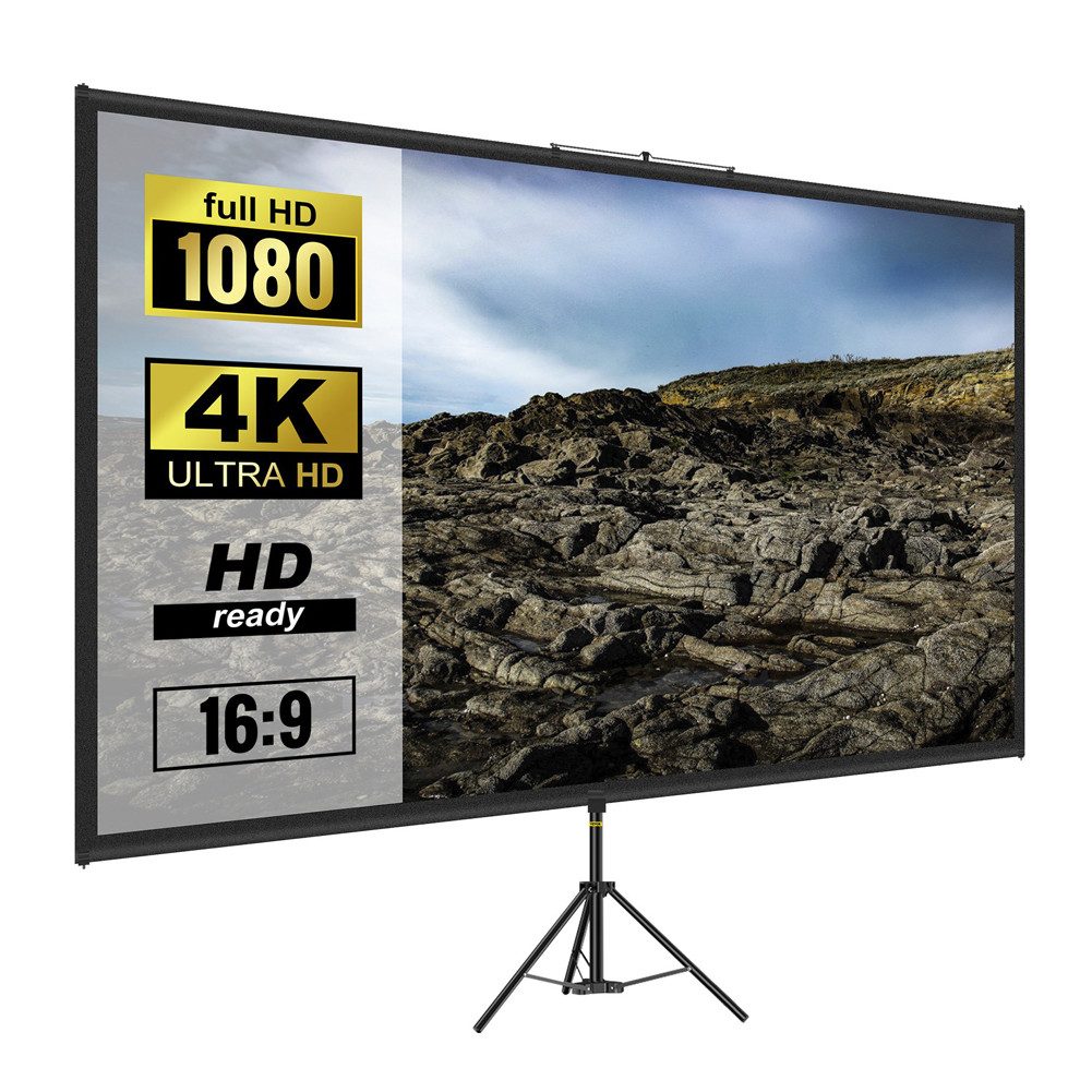 FANNOU Leicht und Kompakt Stativleinwand (Beamer Leinwand mit Stativ, Tragbar ProjektionLeinwand)