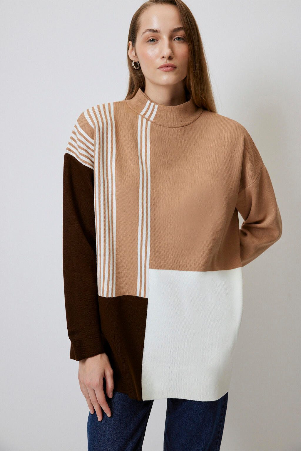 touche prive Tunikashirt STRICKTUNIKA MIT HALSBAND
