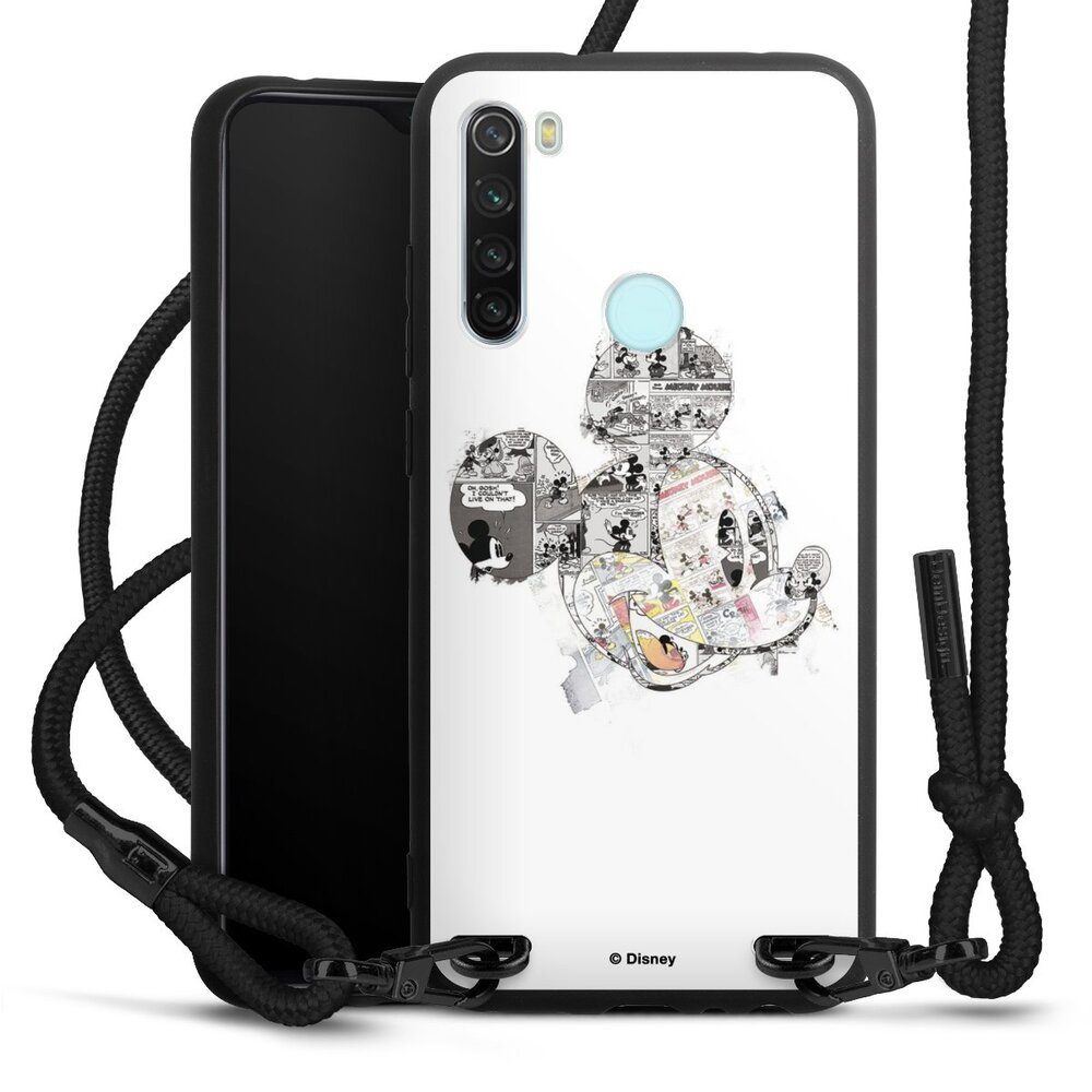 DeinDesign Handyhülle Mickey Mouse Offizielles Lizenzprodukt Disney Mickey Mouse - Collage, Xiaomi Redmi Note 8 Premium Handykette Hülle mit Band Cover mit Kette