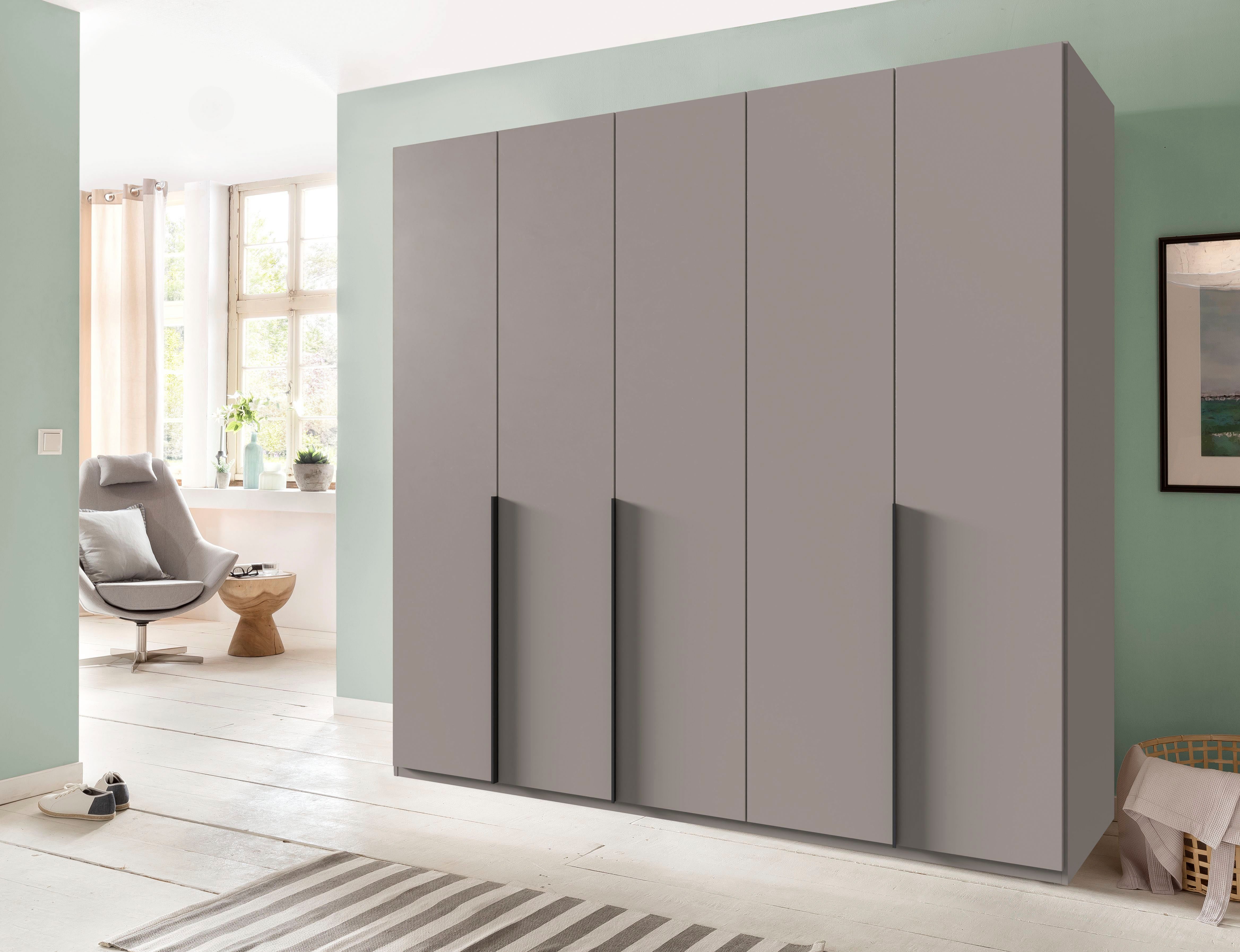 Wimex Kleiderschrank Mugano,in 5 Breiten,2 Höhen,2 Tiefen, viele Farben, Made in Germany (in Basic oder Premium Ausstattung) mit langen Griffen aus Metall, mit oder ohne Spiegel