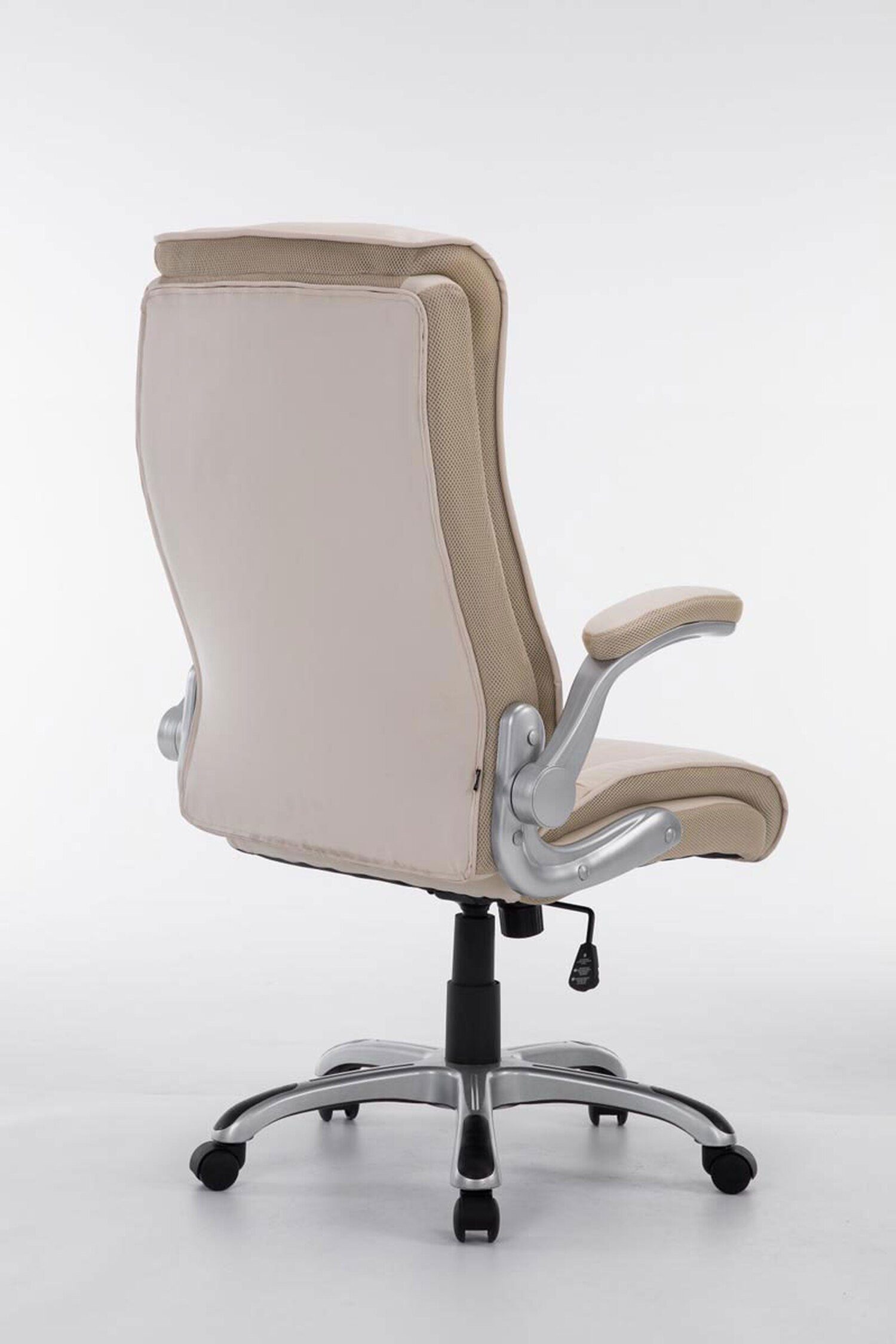 creme Drehstuhl, silber Gestell: mit Kunstleder Sitzfläche: Vila TPFLiving XXL), ergonomisch Rückenlehne Kunststoff - bequemer Bürostuhl Bürostuhl (Schreibtischstuhl, geformter Chefsessel,