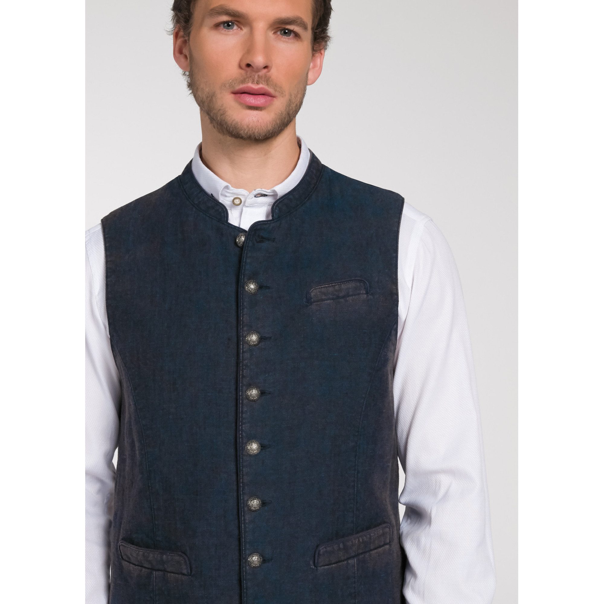 Spieth & Wensky Trachtenweste 350960-Pinto Weste Herren PINTO Trachtenweste Trachten West aus leinen