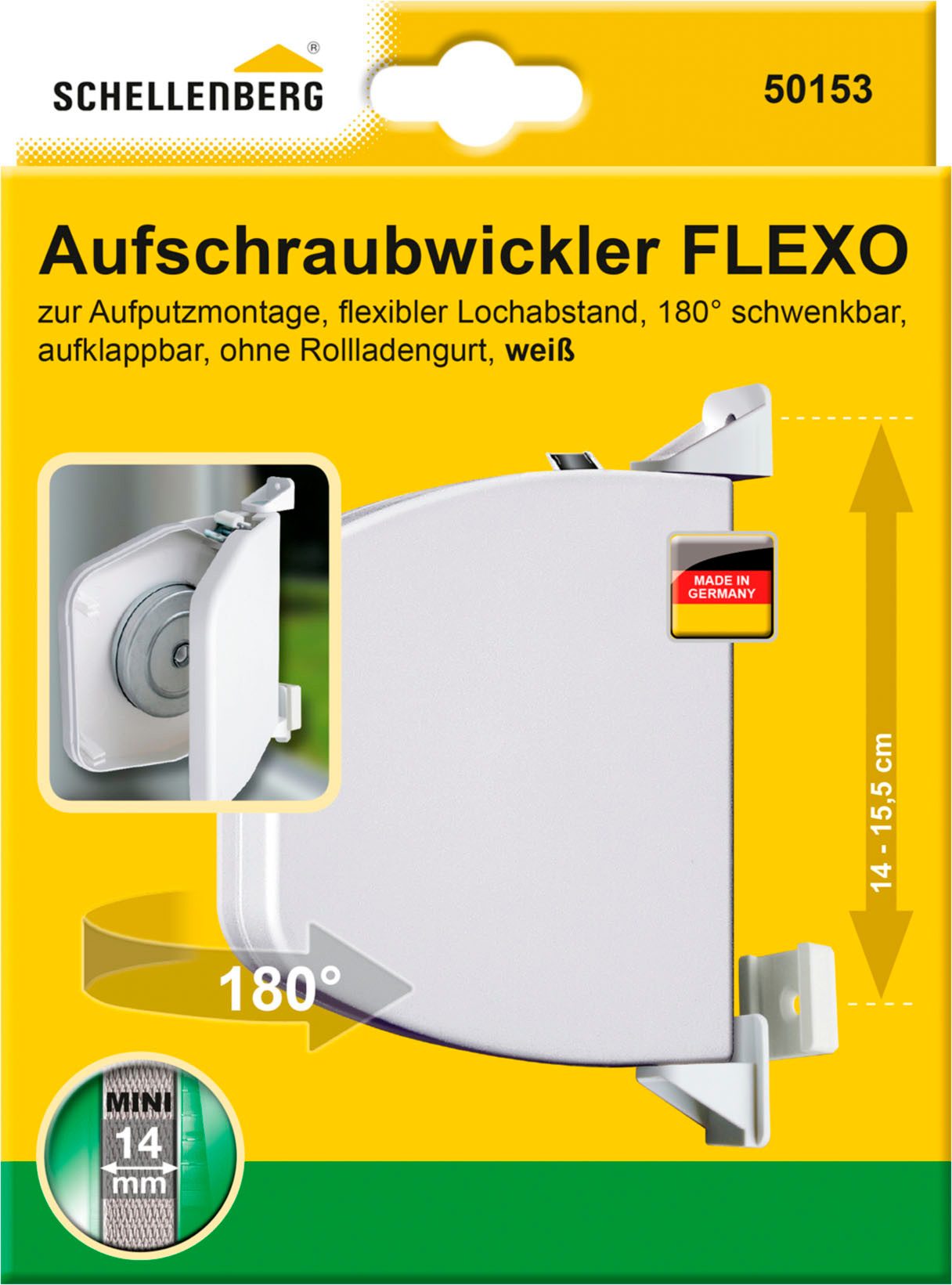 SCHELLENBERG Aufputz-Gurtwickler Aufschraubwickler Flexo Mini, Set, günstig online kaufen
