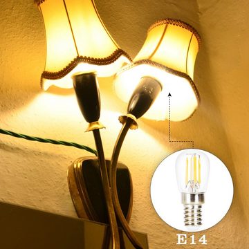 ZMH LED-Leuchtmittel Edison LED Vintage Glühbirne - ST25 2700K, E14, 10 St., warmweiß, Filament Retro Glas Birne Energiesparlampe