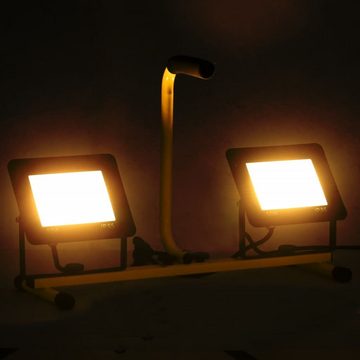 vidaXL Flutlichtstrahler LED-Fluter mit Handgriff 2x50 W Warmweiß