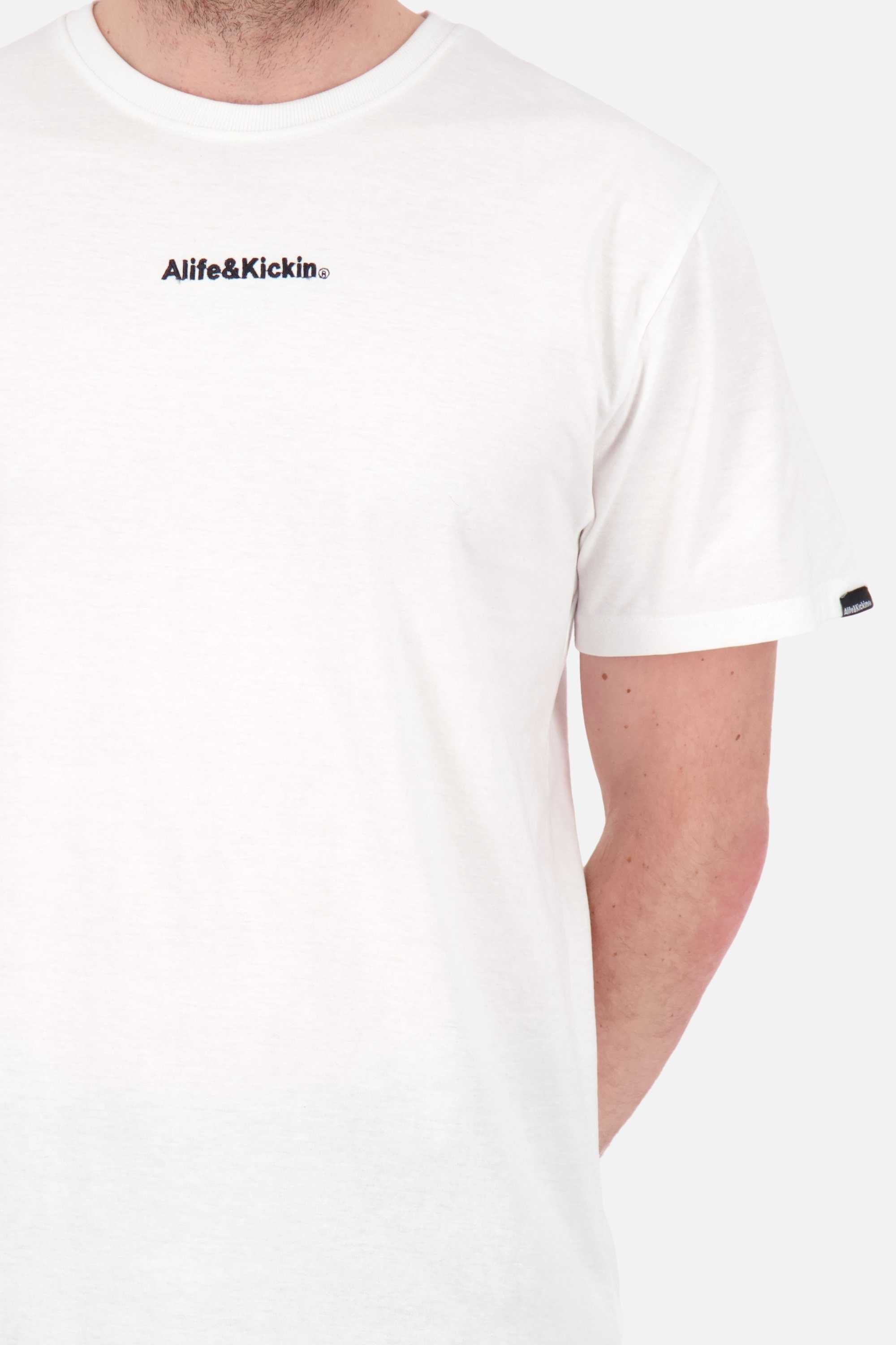 Alife & Kickin Shirt Kurzarmshirt, E Shirt AlfieAK Rundhalsshirt white Herren