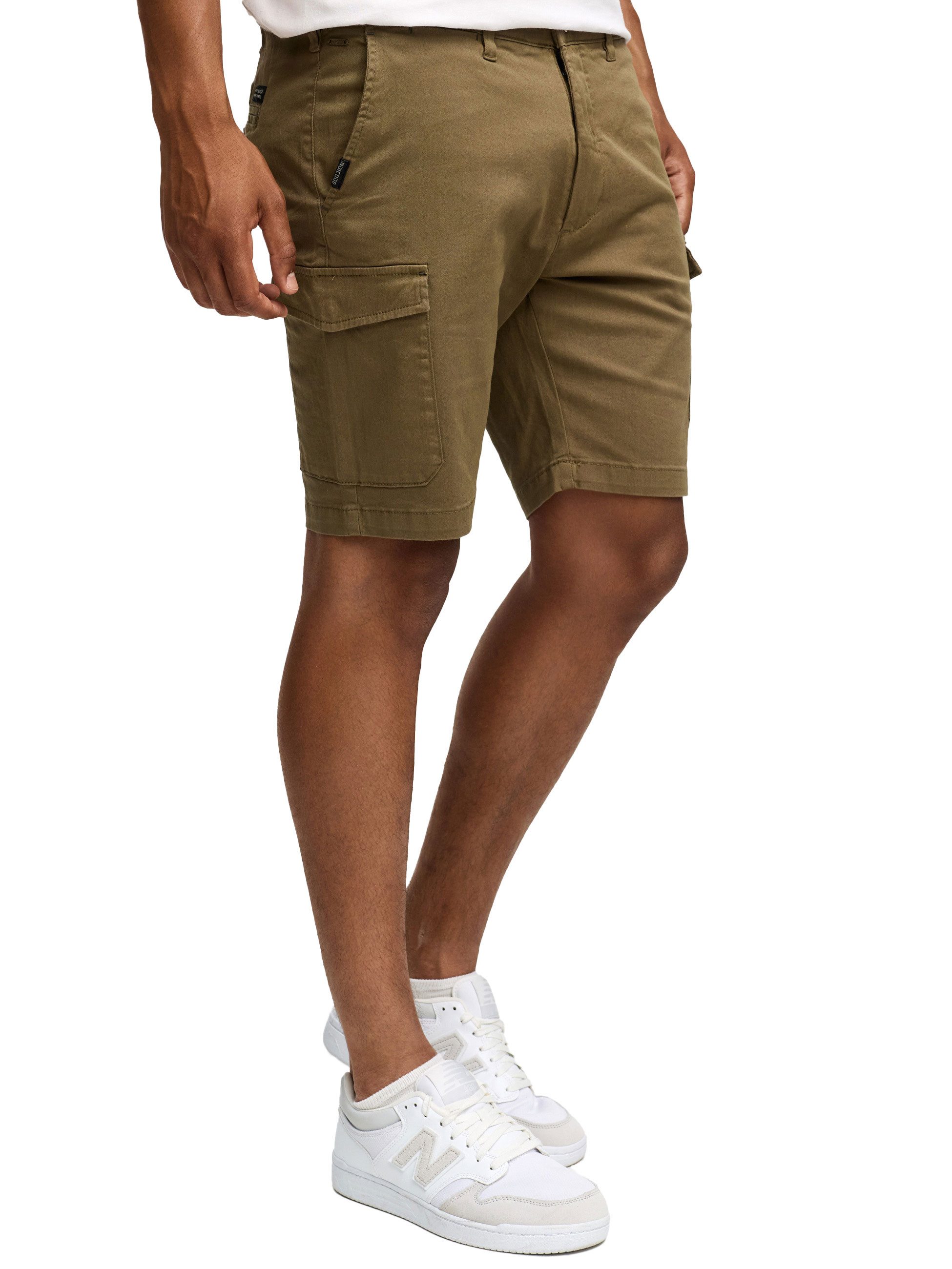 Indicode Cargoshorts LAULAX Cargo kurze Hose Herren Shorts, Sommer Freizeithose mit Taschen Sportlich eleganter Look - Regular Fit - Bequemes Material mit Stretch