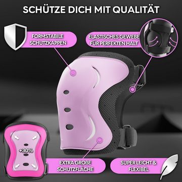 SKATEWIZ Protektoren-Set Schoner Inliner Geschenke für Kinder Knieschoner Erwachsene (Schützer Set Inliner skates Kinder und Rollschuhe, 6-tlg., Knieschoner Kinder - Inliner Schoner Erwachsene Schützer Inliner), Skateboard Schutzausrüstung Schlittschuhe Schoner