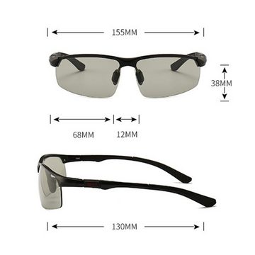 FIDDY Sonnenbrille Lichtempfindliche, getönte, polarisierte Sonnenbrille für Herren (Outdoor-Sport-Aluminium-Magnesium-Sonnenbrille, Fahrbrille, 1-St., Modisch und vielseitig)
