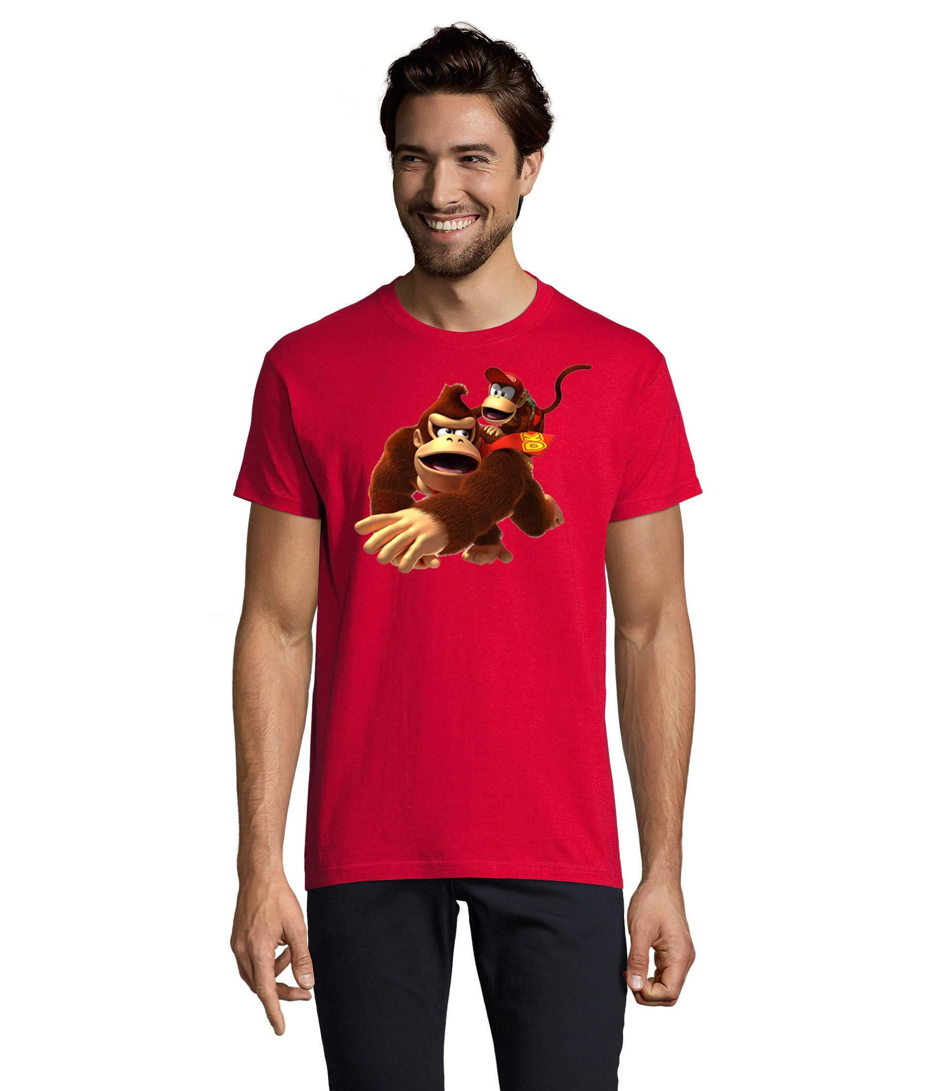 T-Shirt Herren Donkey Diddy Kong Spiele Konsole Nerd Super Retro
