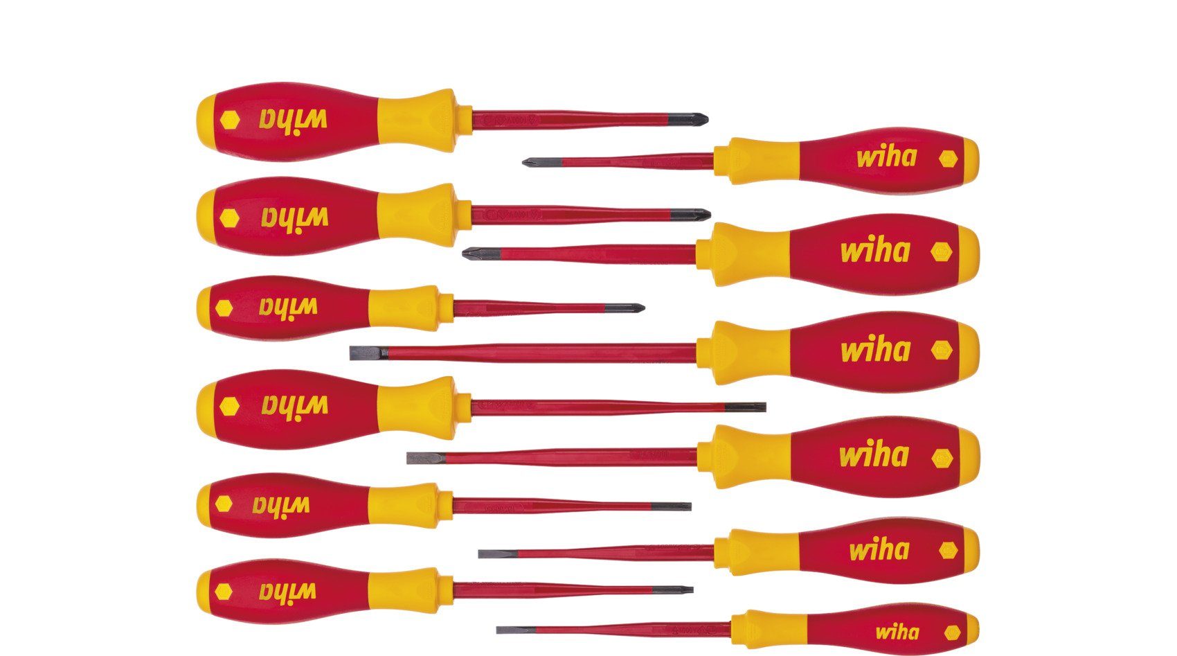 Wiha Отвертки Отвертки Set, (Set, 12 St), mit patentiertem SoftFinish® Griffdesign