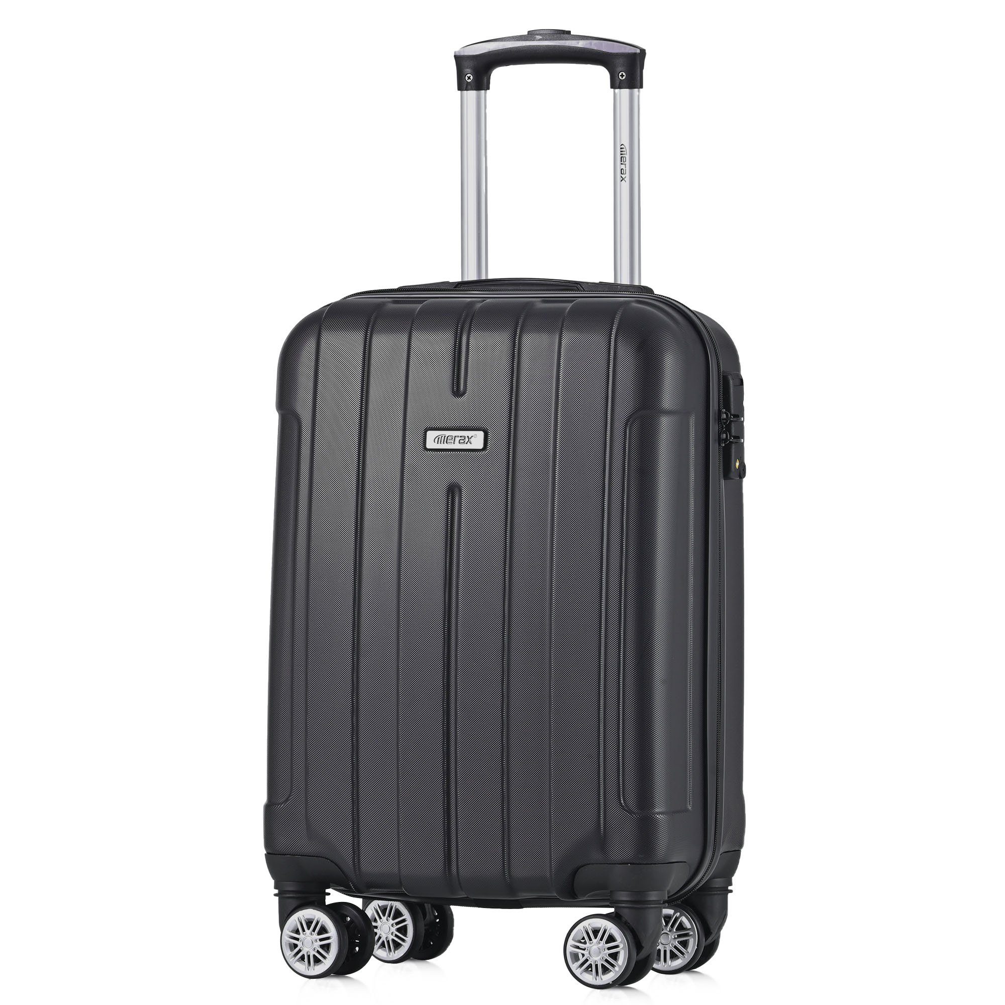Merax Hartschalen-Trolley aus ABS mit TSA-Zahlenschloss und Doppelrollen, 4 Rollen, Reisekoffer, Check-in Gepäck, Hartschalenkoffer, 53cm, M