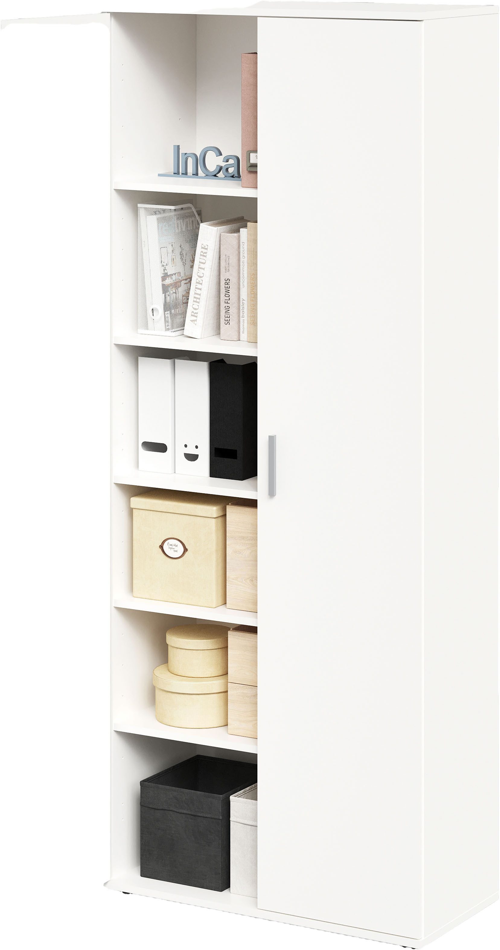 FMD Mehrzweckschrank Inca 3 Flurschr., Aktenschr., verstellb. Böden, mit/ohne Spiegel, B: 74 cm – Bild 4 von 5