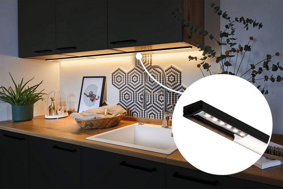 Paulmann LED-Streifen Base Profil mit Diffusor 2m schwarz eloxiert/weiß Alu /Kunststoff