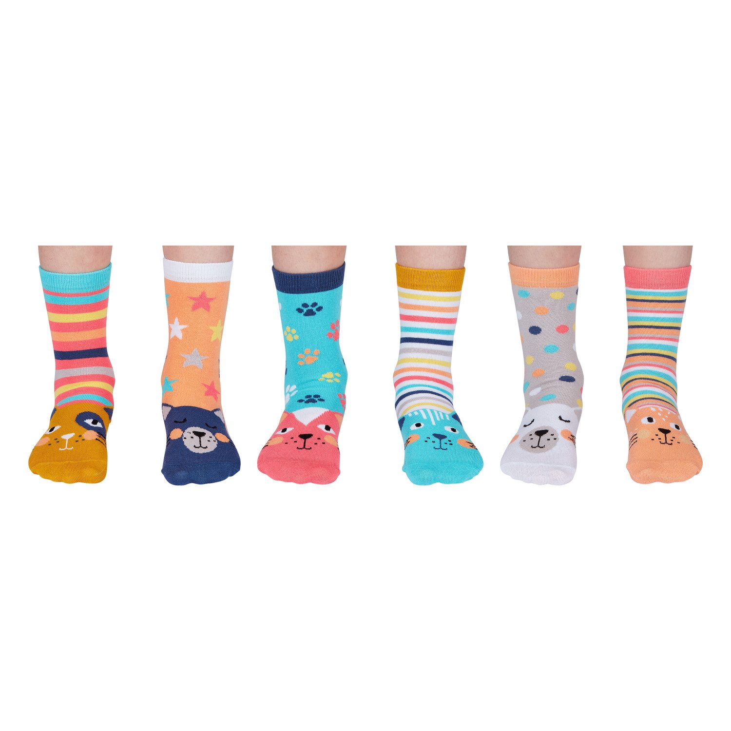 United Oddsocks Freizeitsocken Catkins Katzen Oddsocks Socken in 27-30 im 6er Set