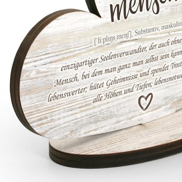 Kreative Feder Dekoobjekt Herz-Aufsteller „Lieblingsmensch“- freistehende Holz-Deko, tischdeko wohndeko spruch liebe freundschaft