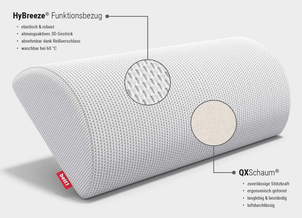 bett1.de Nackenrolle BODYGUARD Knierolle, Halbrolle, Nackenkissen, halbrund, stützt, entlastet, Bezug waschbar