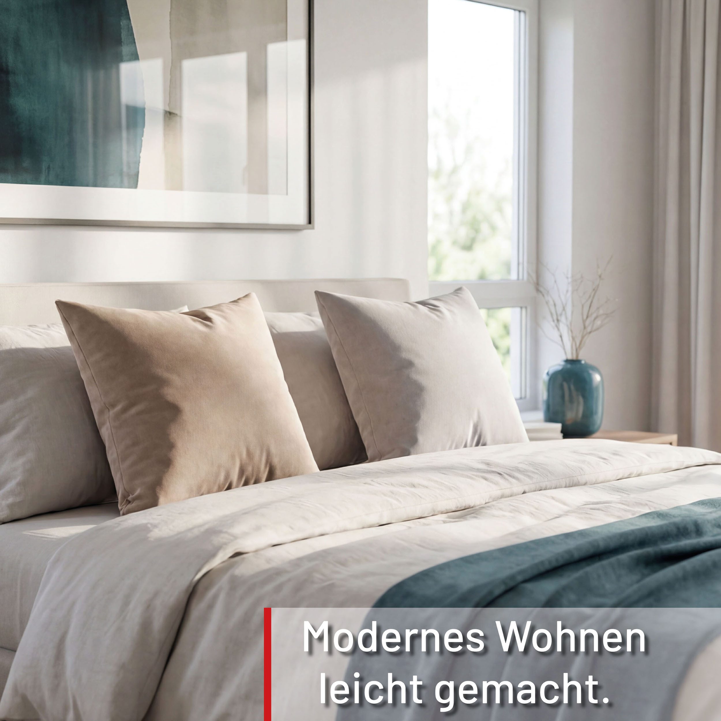 Deco-Raum Dekokissen Kissen für Couch und Sofa mit Füllung mit Reißverschluss, Sofakissen
